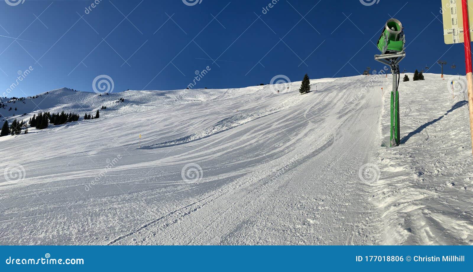 Empty Ski Slope stock photo. Image of winter, snow, cold - 177018806