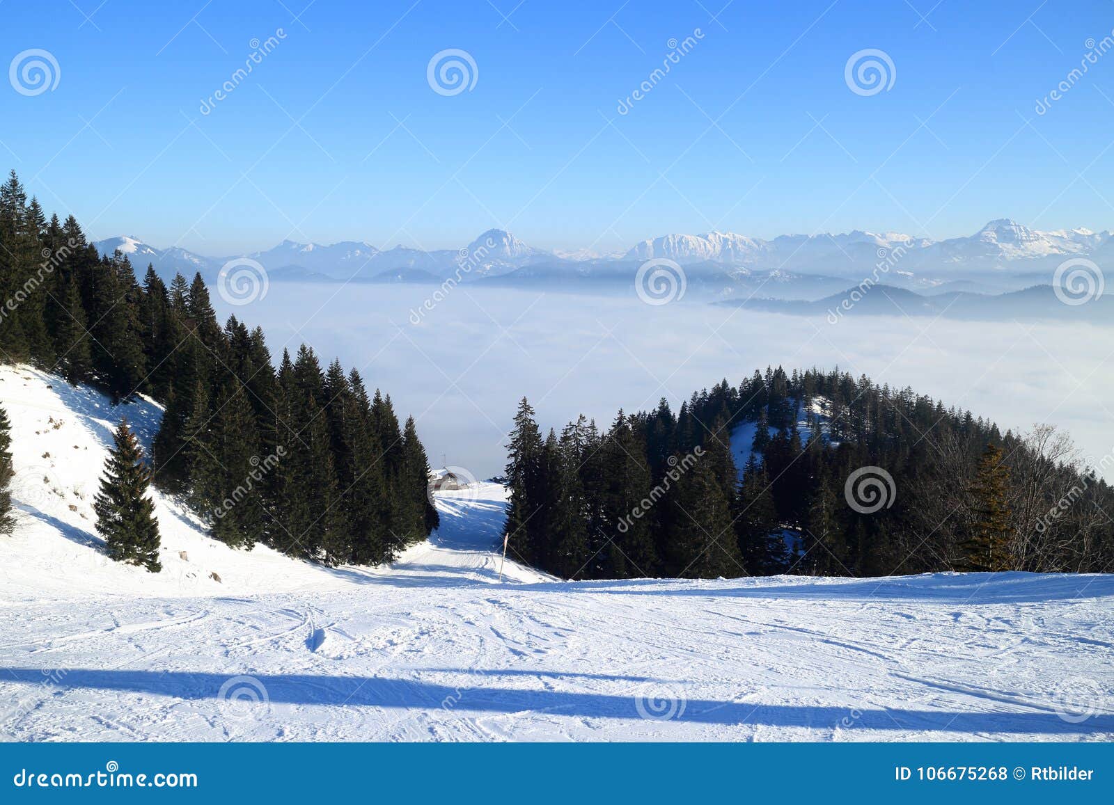 Skiing Resort in the Bavarian Alps Stock Photo Image of landscape