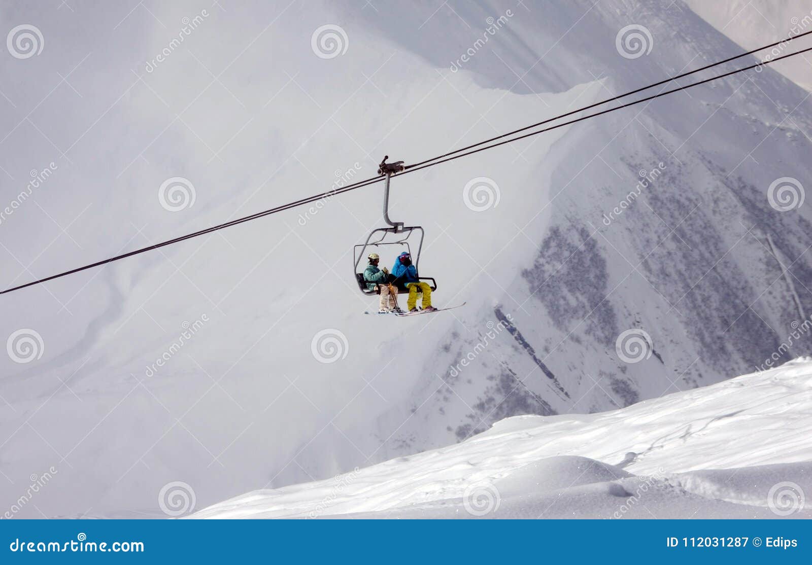 skiing resort gudauri in georgia, caucasus montains