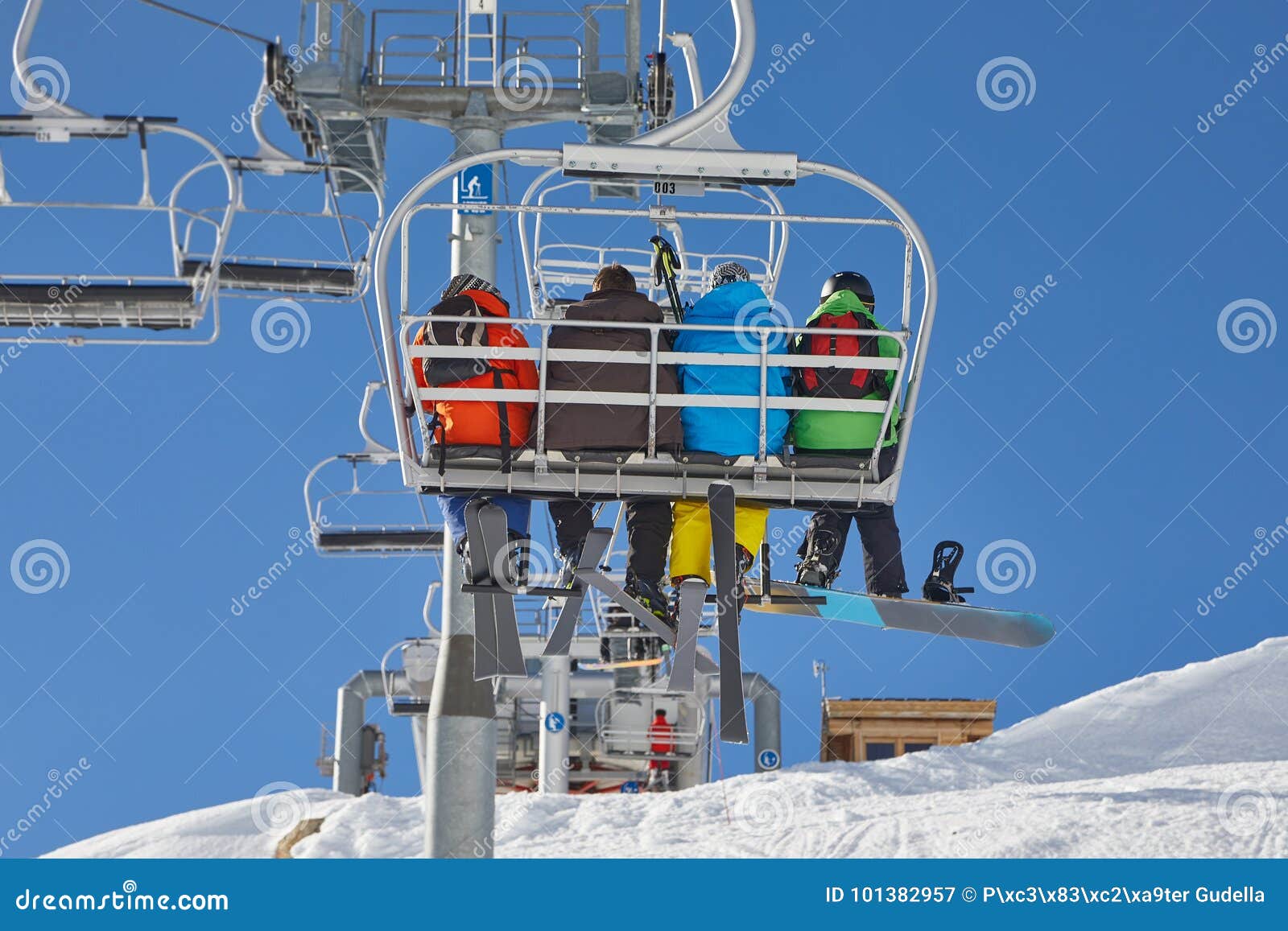 Skiing Slopes from the Lift Stock Image Image of resort, active