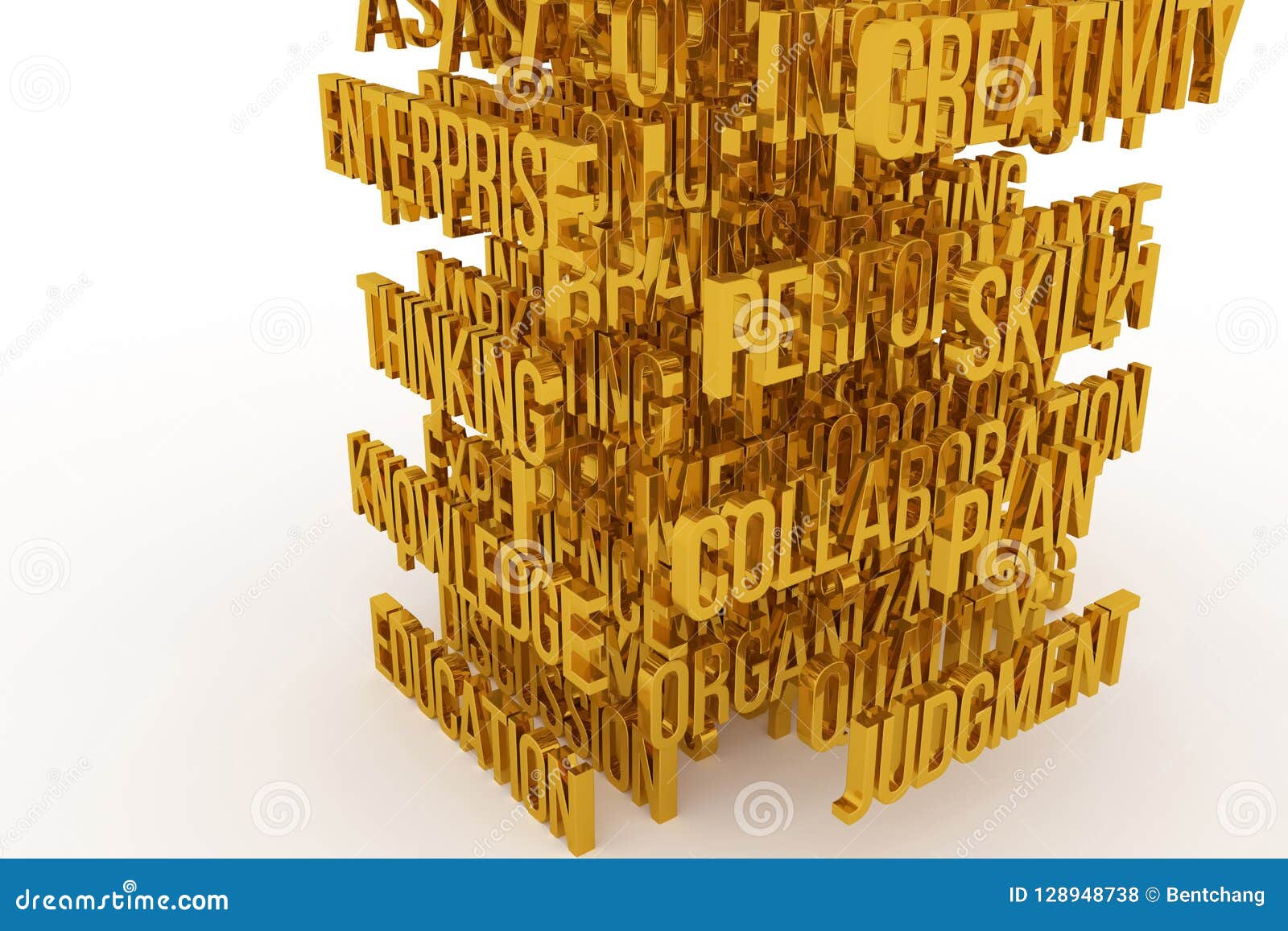 Skill Plan Education Business Conceptual Golden 3d Rendered