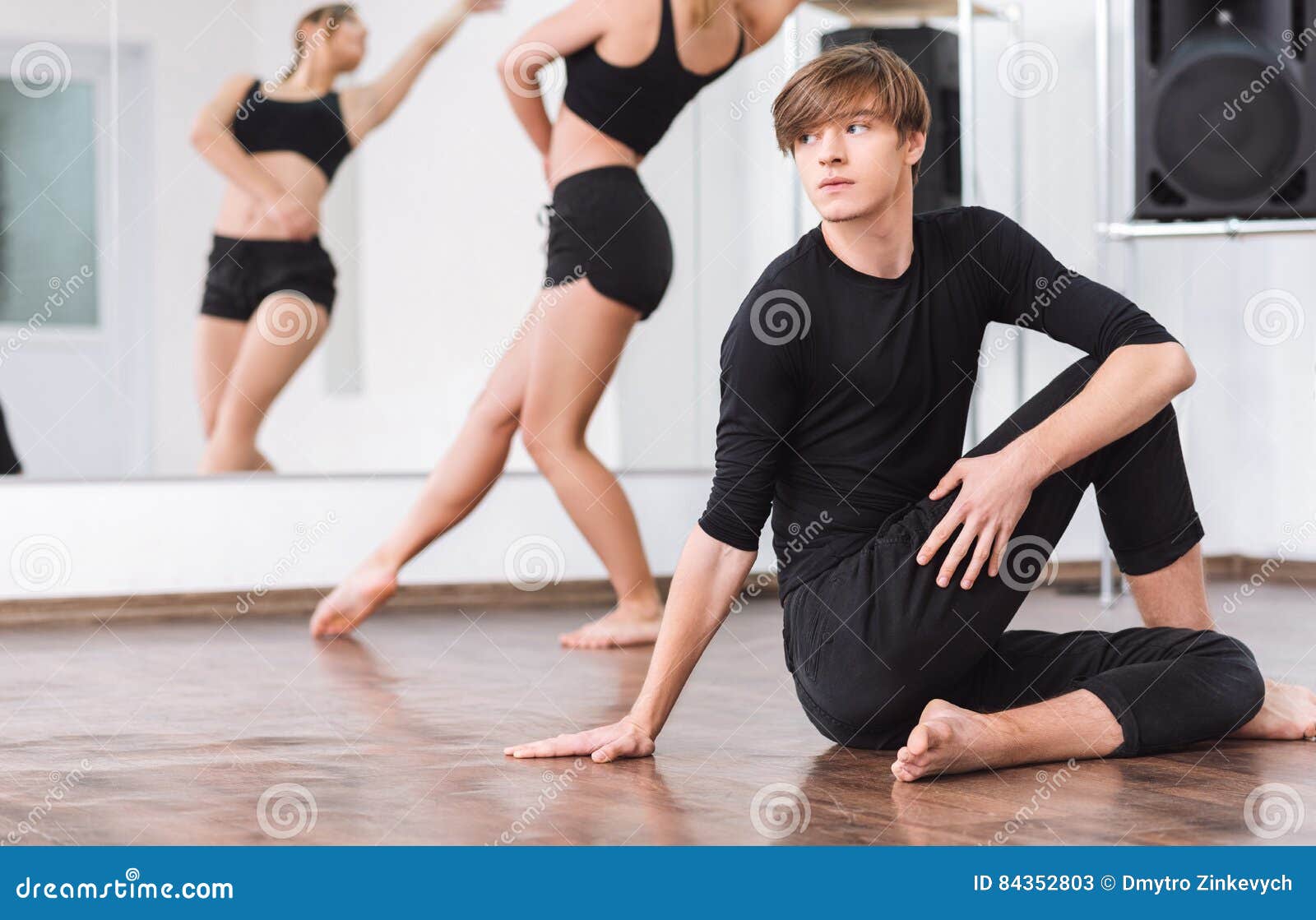 Skillful Professional Male Dancer Having a Warm Up Stock Image Image