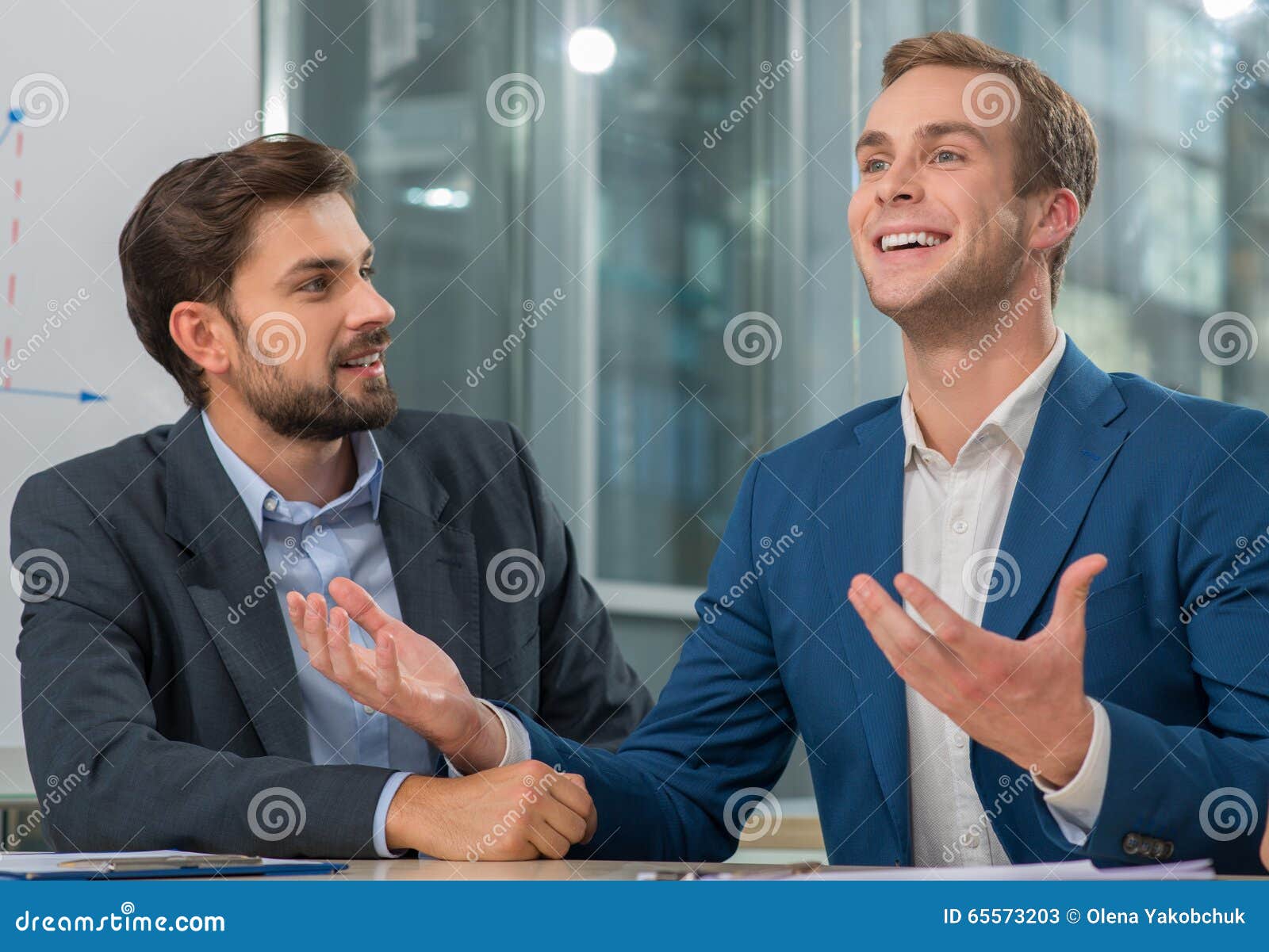 Skillful Two Colleagues are Taking Part in Conference Stock Image