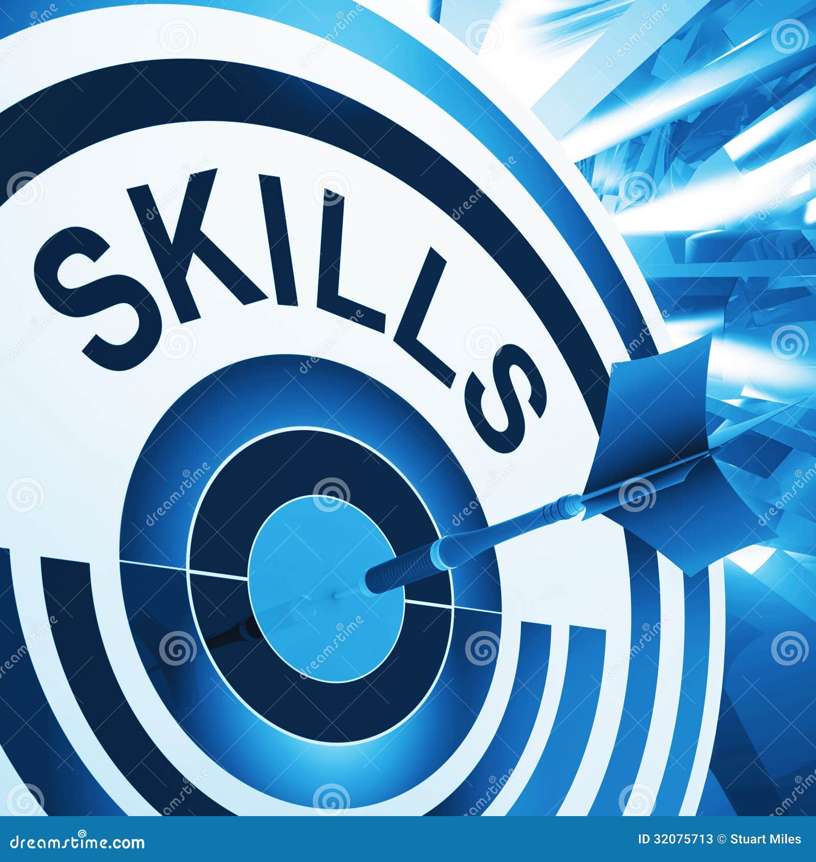 Skills Target Means Aptitude, Competence And Abilities Stock