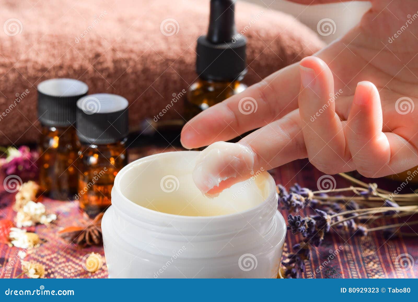 Skin Care with Essential Oils and Herbs Stock Image Image of care