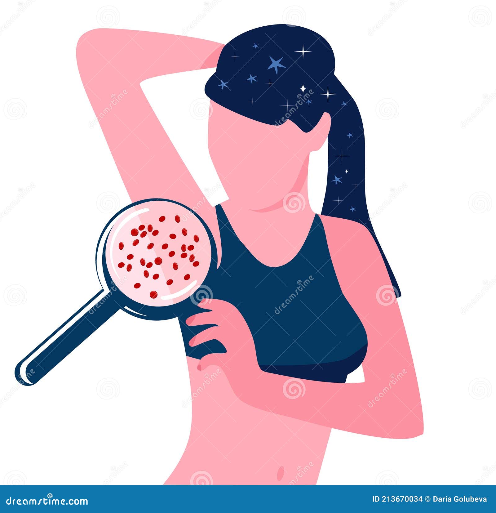 Skin Problems because of Wrong Shaving or Depilation. Stock Vector