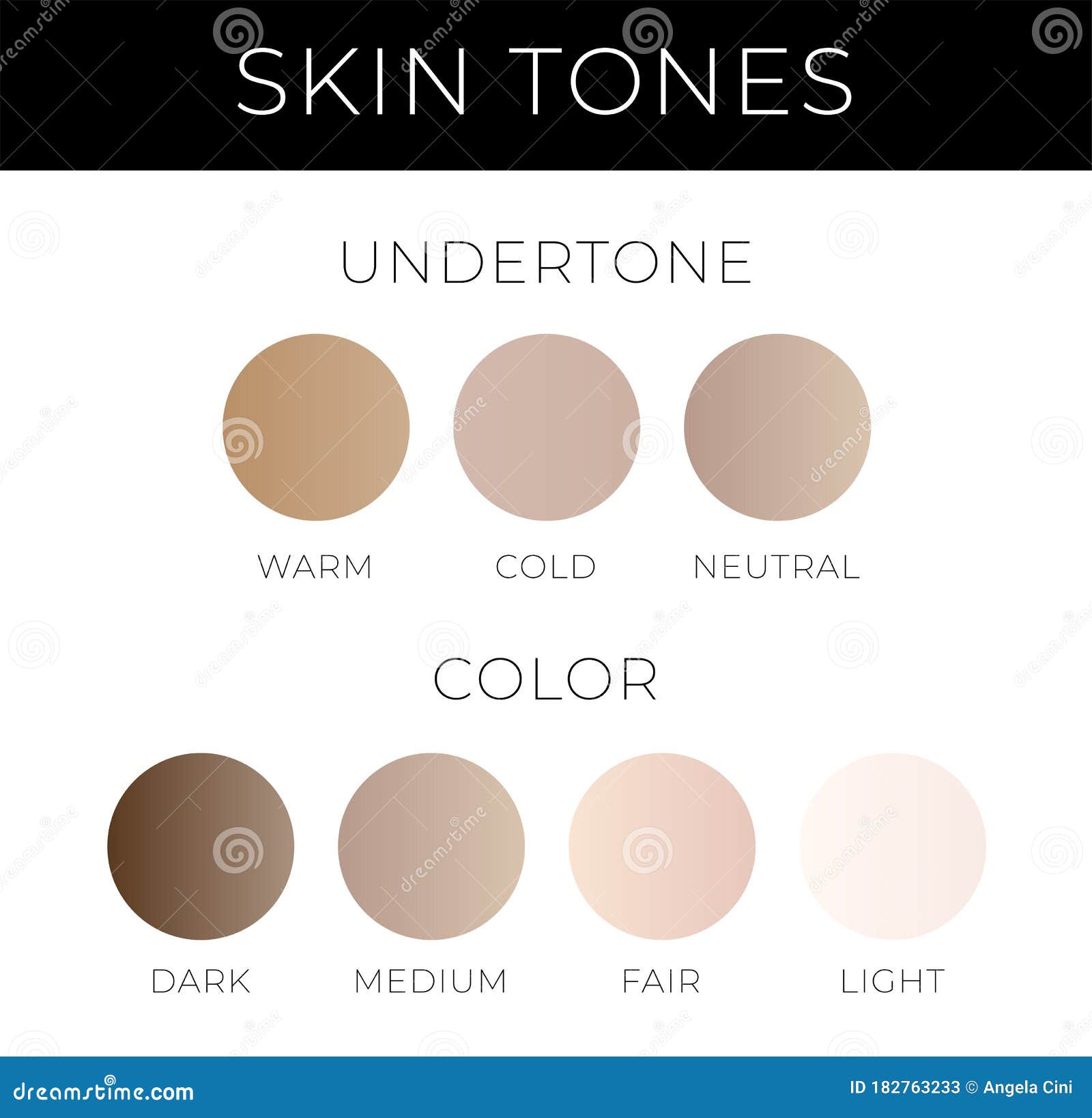 Skin Tones With Undertone Warm Cold Neutral Skin Colors Stock Vector Skin Tones With Undertone Warm Cold Neutral Skin Colors Stock Vector