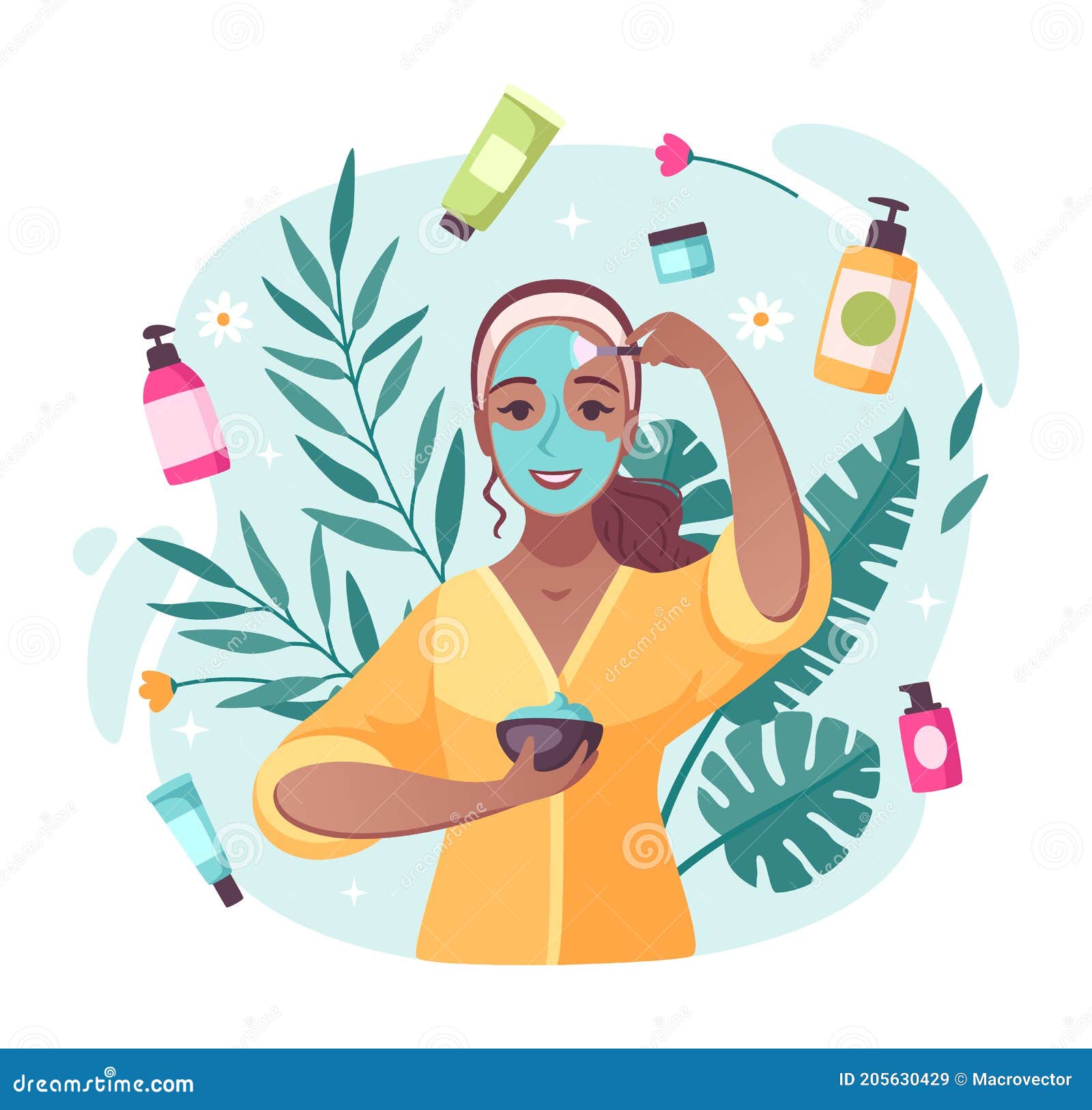 Skincare Cartoon Composition Stock Vector - Illustration of cleanser ...