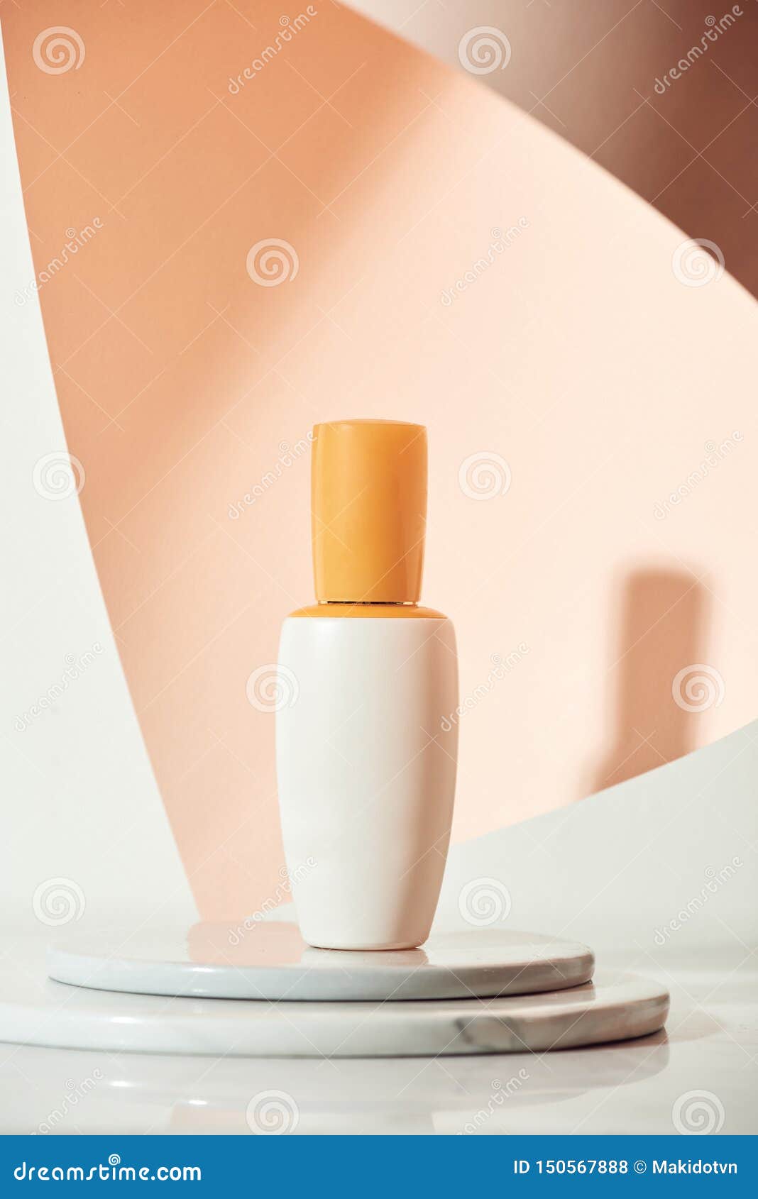 Download Skincare Product Serum Bottle Mockup Sample Styling On Beige Table With Pink Paper. Product ...