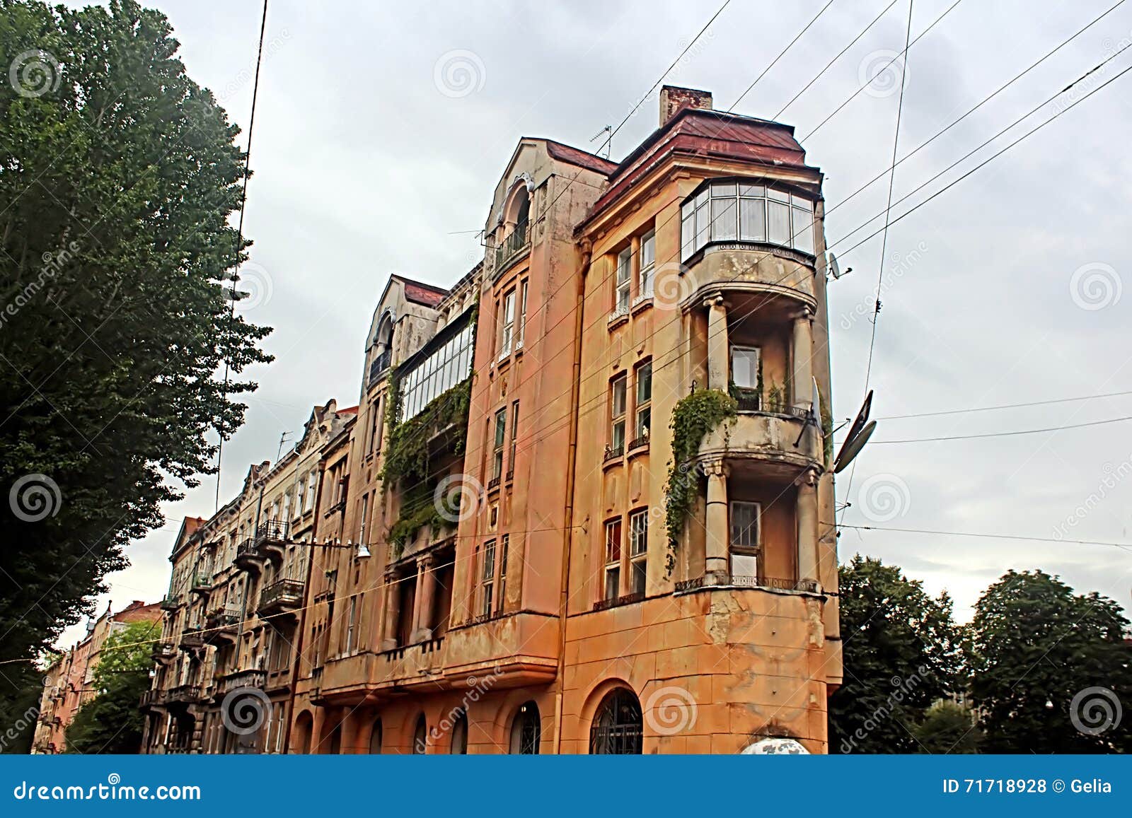 skinny building on bandera street, lviv, ukraine