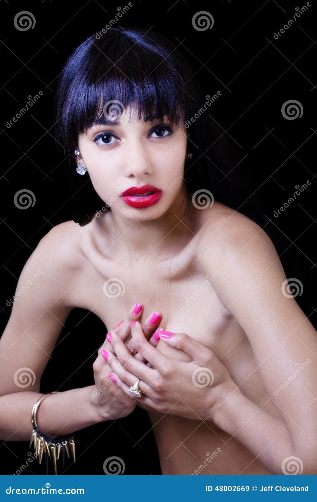 Skinny Light Skinned Black Woman Holding Breasts Stock Image - Image of  lady, female: 48002669