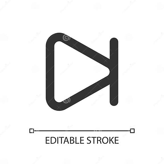 Skip Next Button Pixel Perfect Linear Ui Icon Stock Vector ...