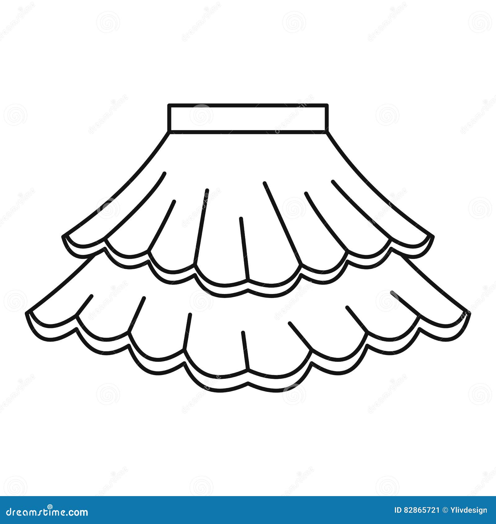 Skirt icon, outline style stock vector. Illustration of female 82865721