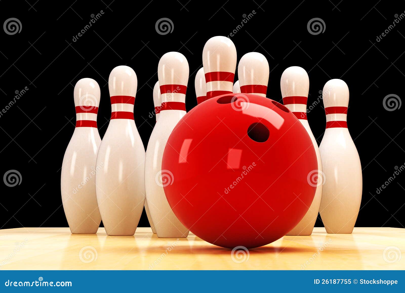 Skittle and Bowling Ball stock illustration. Illustration of game