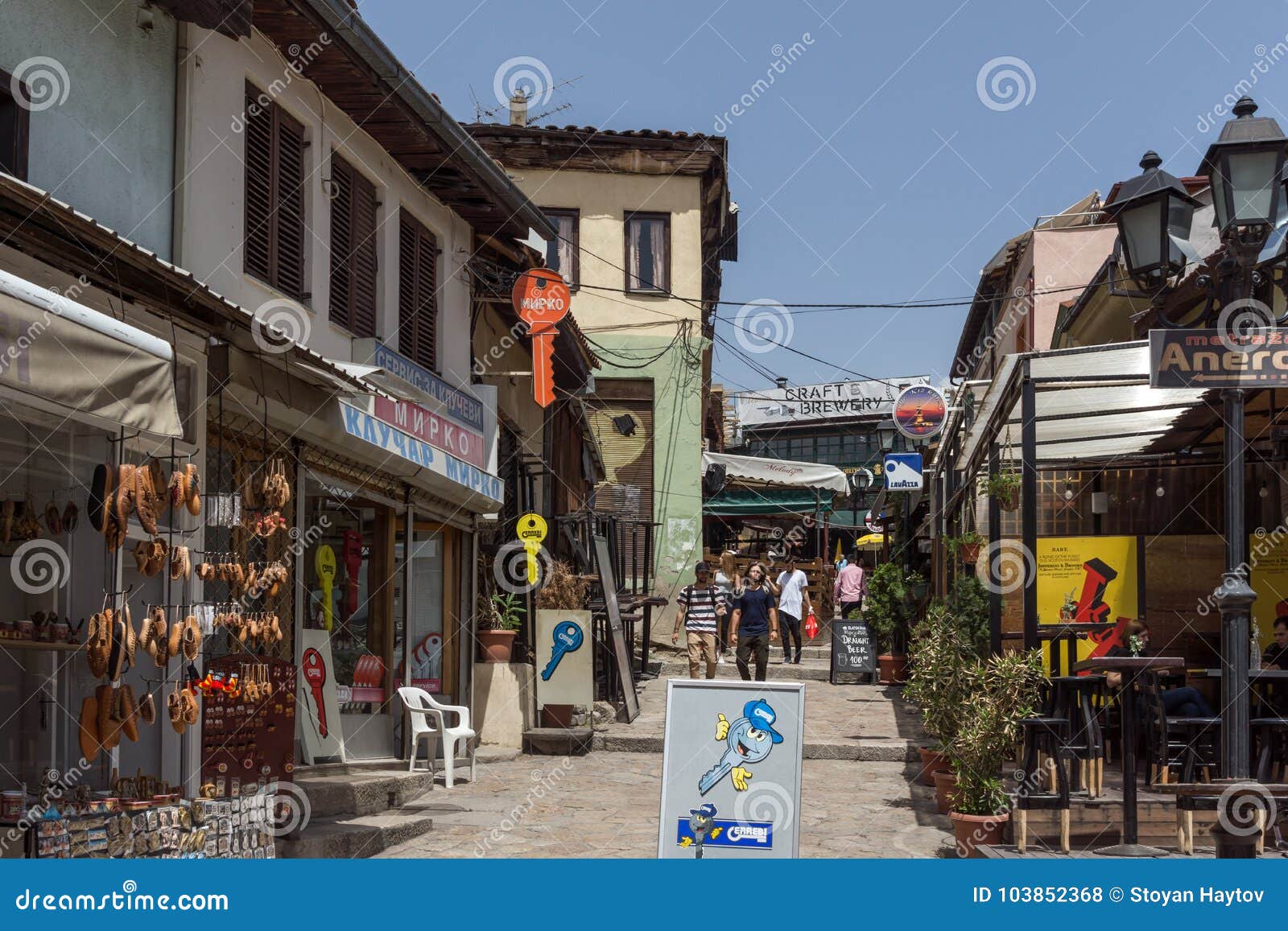 Typical Street in Old Town of City of Skopje, Republic of Macedonia ...