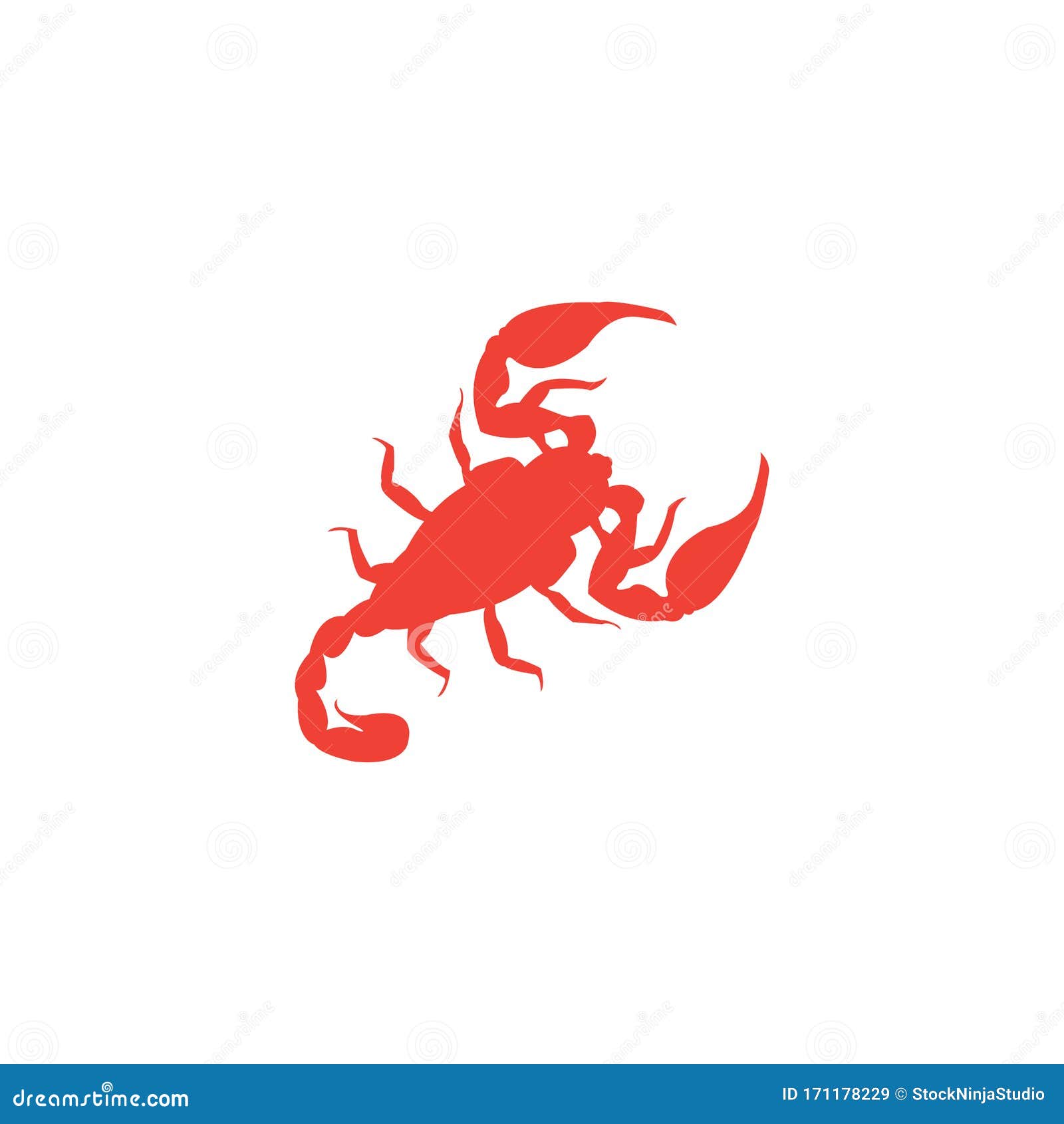 Skorpion Red Icon on White Background. Red Flat Style Vector ...