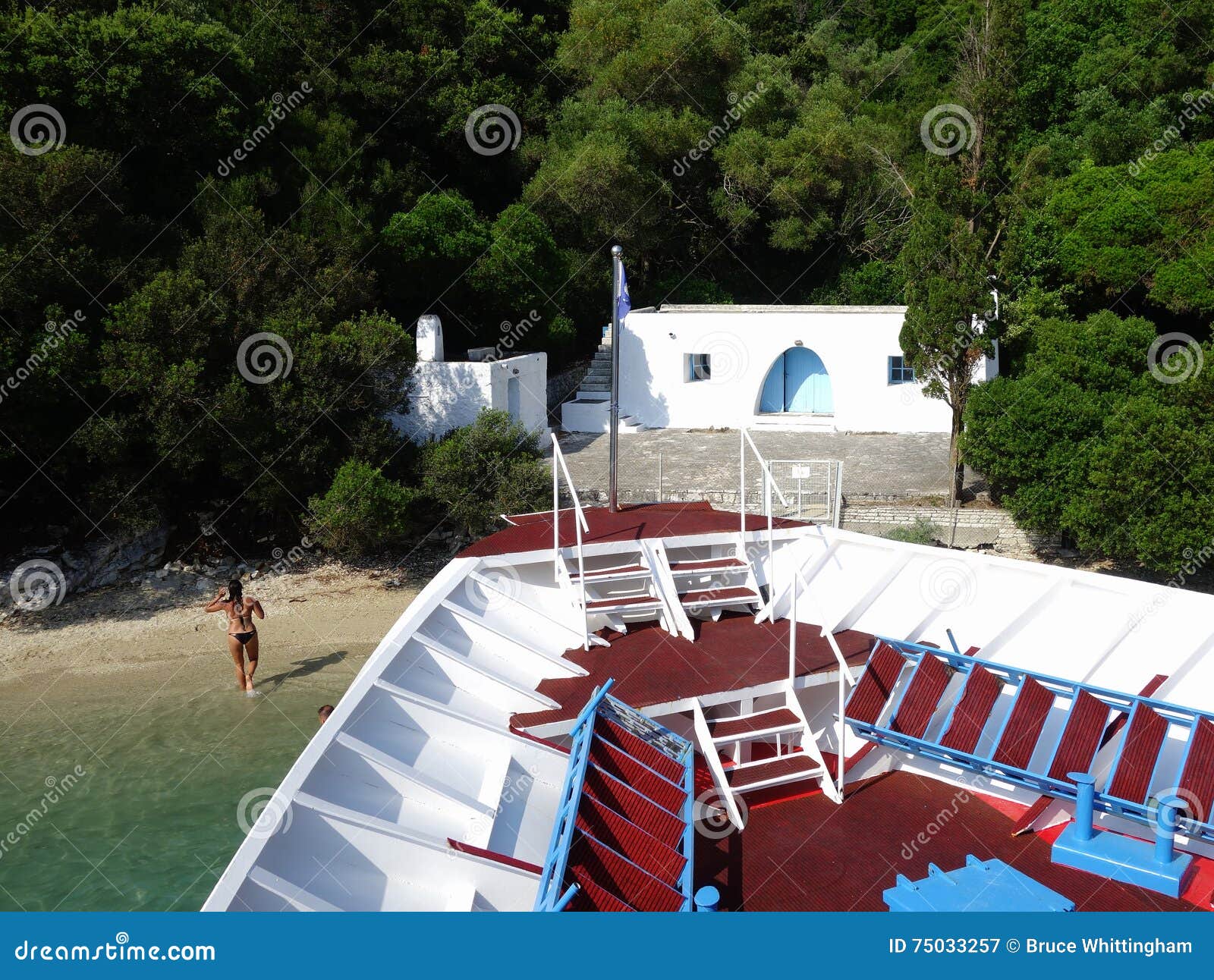 Skorpios Island, Meganissi, Clouds, Blue Sky, View From Lefkada Royalty ...