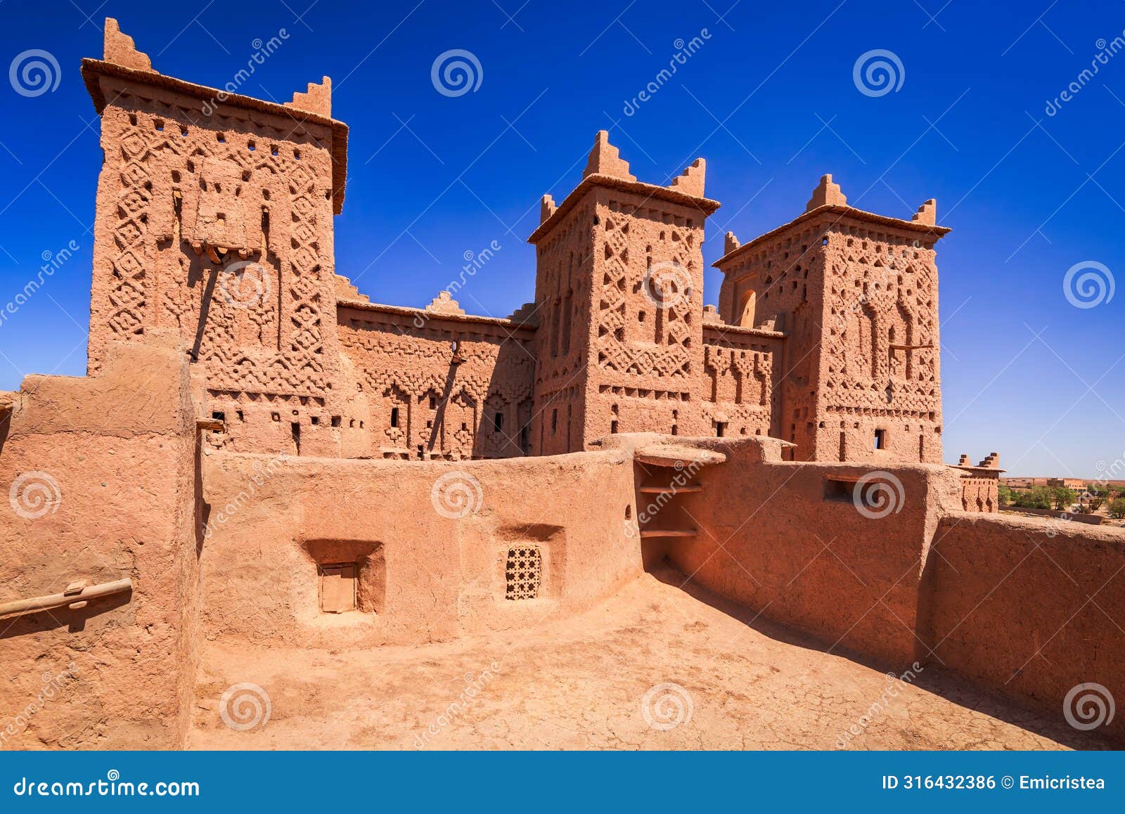 skoura, morocco. kasbah amridil, historical fortified architecture in high atlas mountains range, north africa