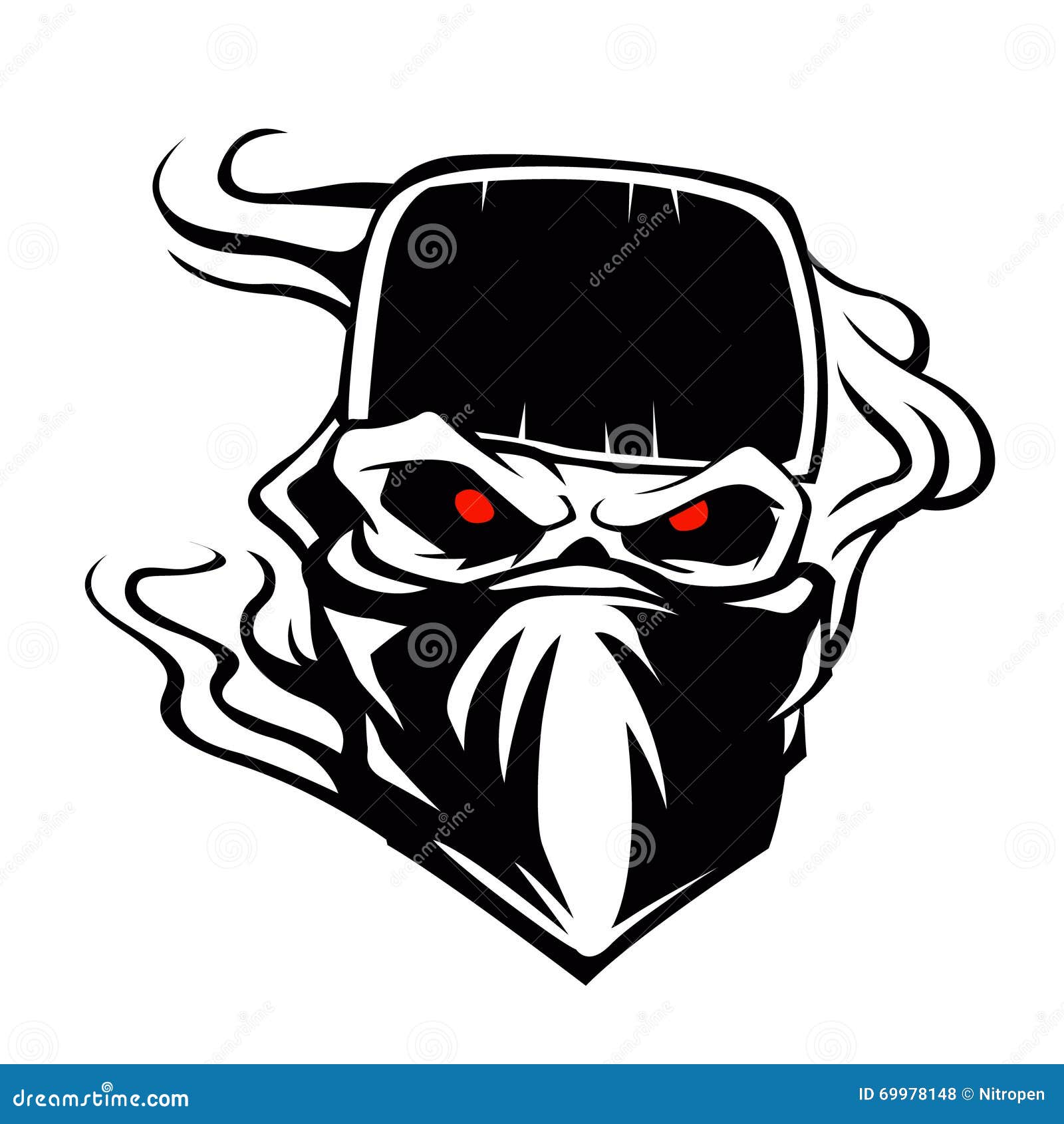 Skull bandana hat Outlaw stock vector. Illustration of black 69978148