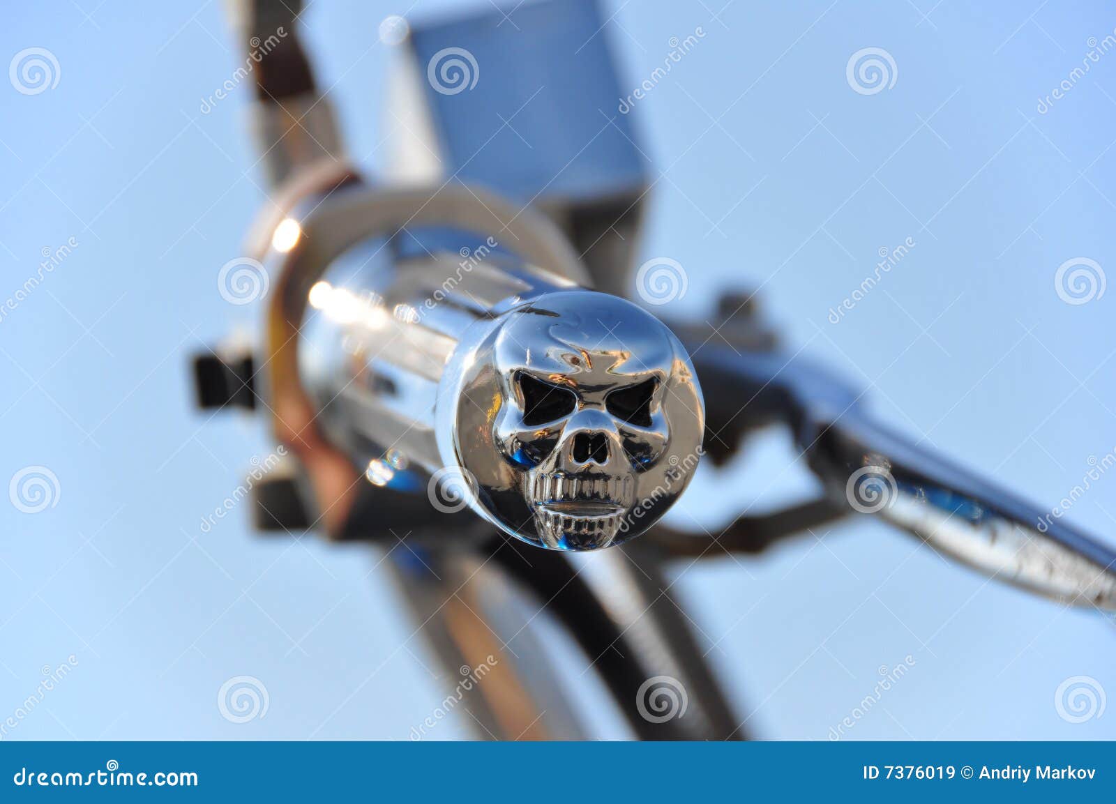 Skull bike grip stock image. Image of head, black, handle 7376019