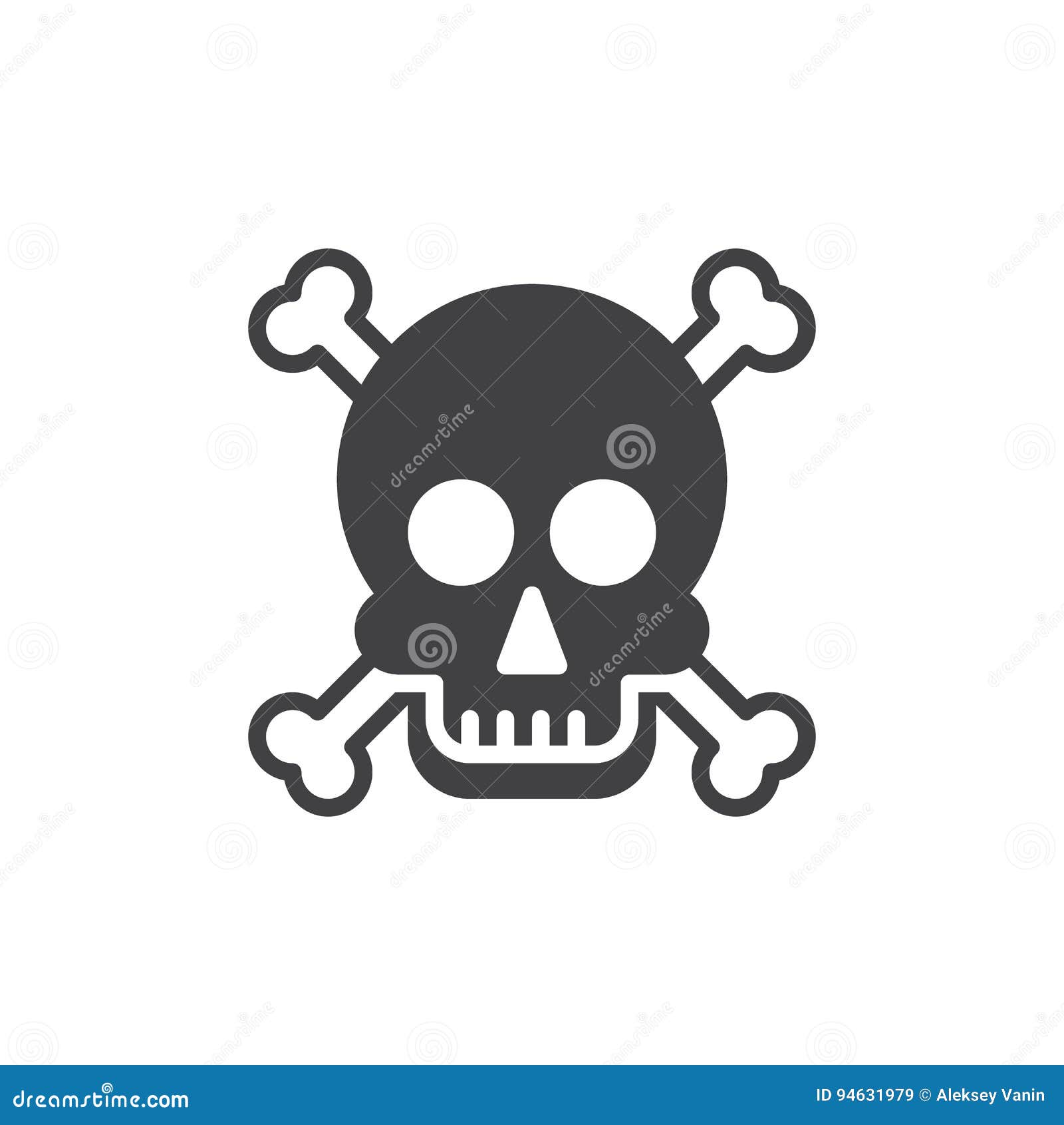 Pixel skull and bones Royalty Free Vector Image