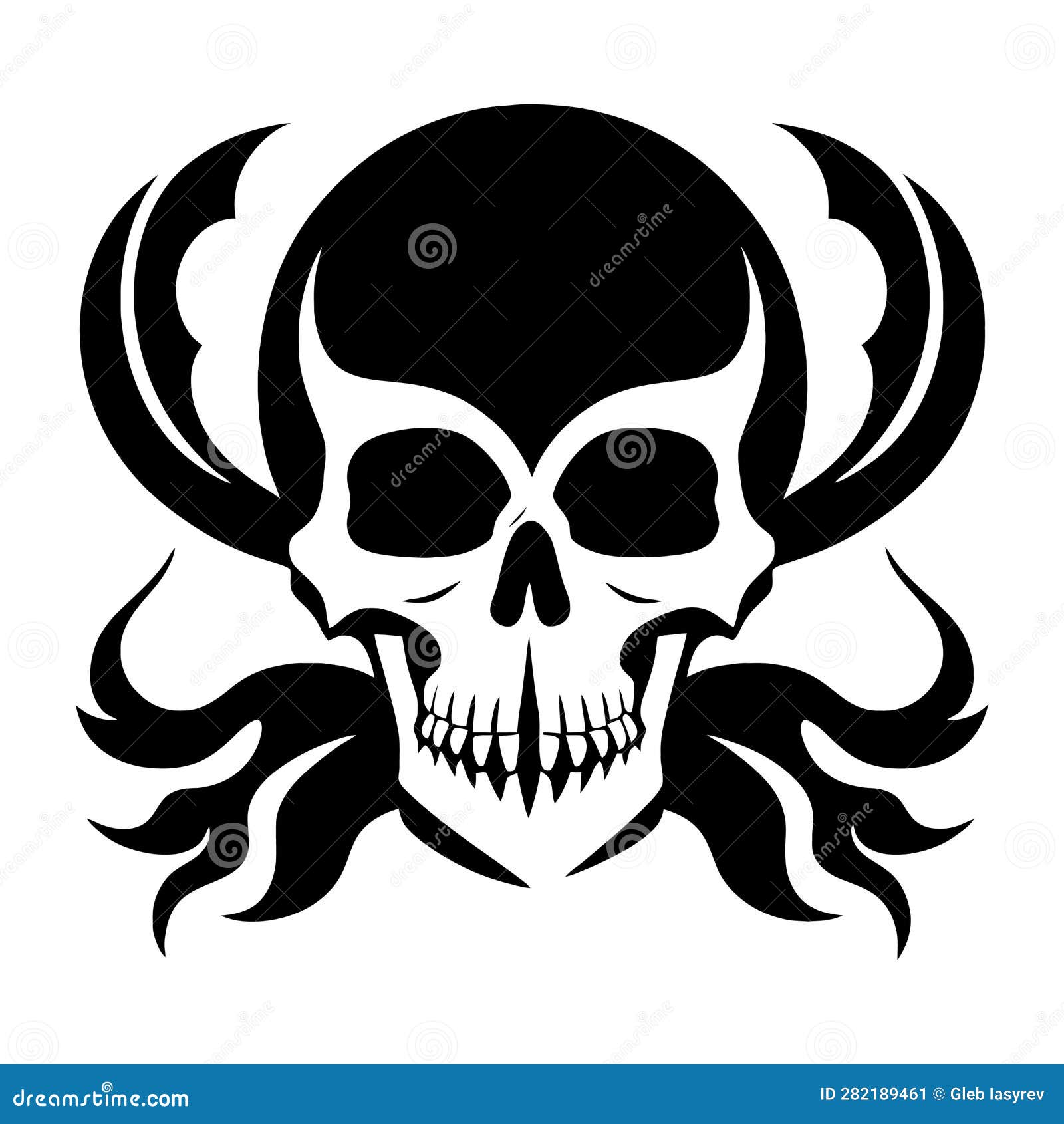 Tattoo skull logo on a white background. Vector illustration Stock Vector  by ©stas11 130218610