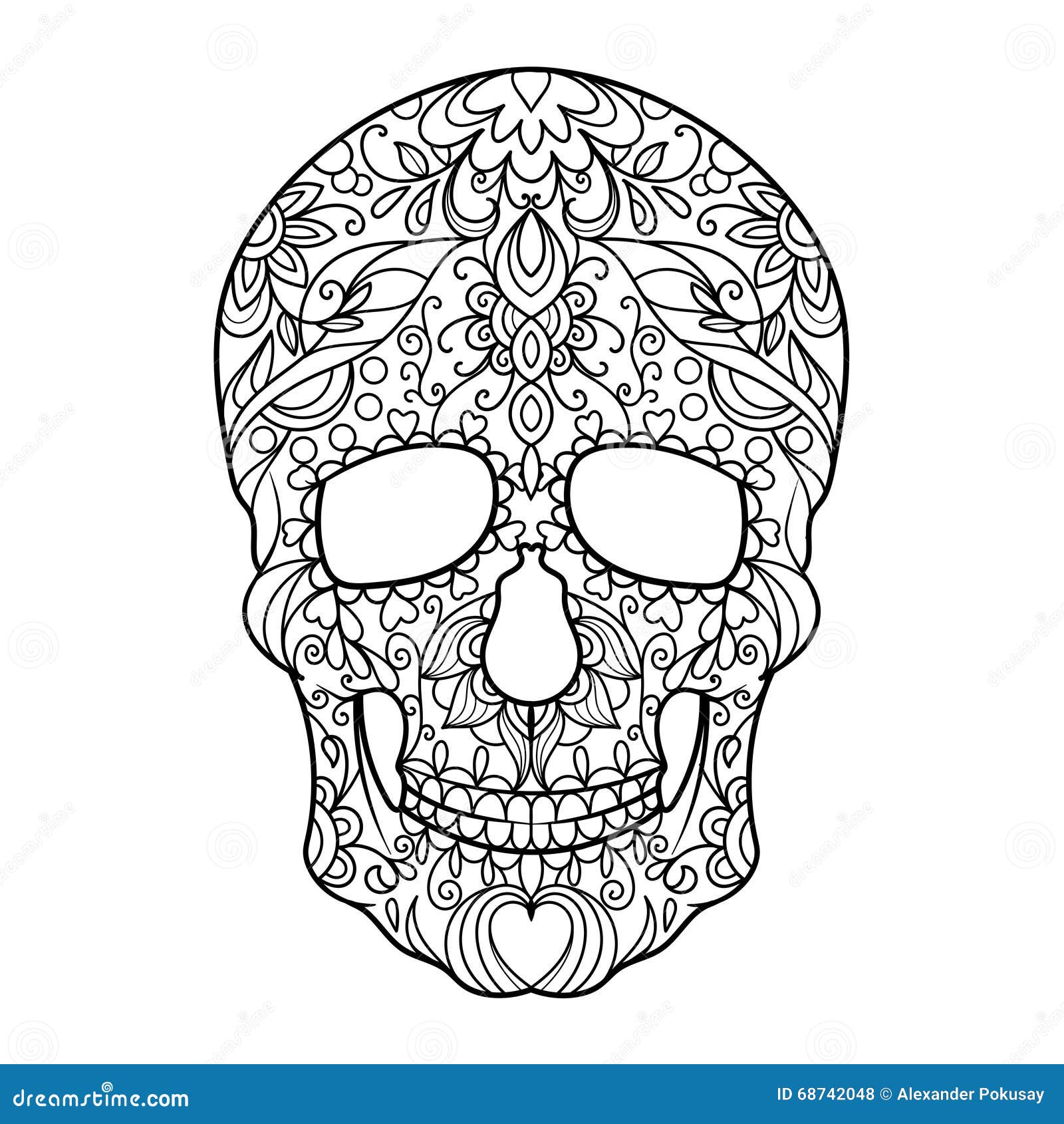 abstract skull coloring pages for adults - photo #36