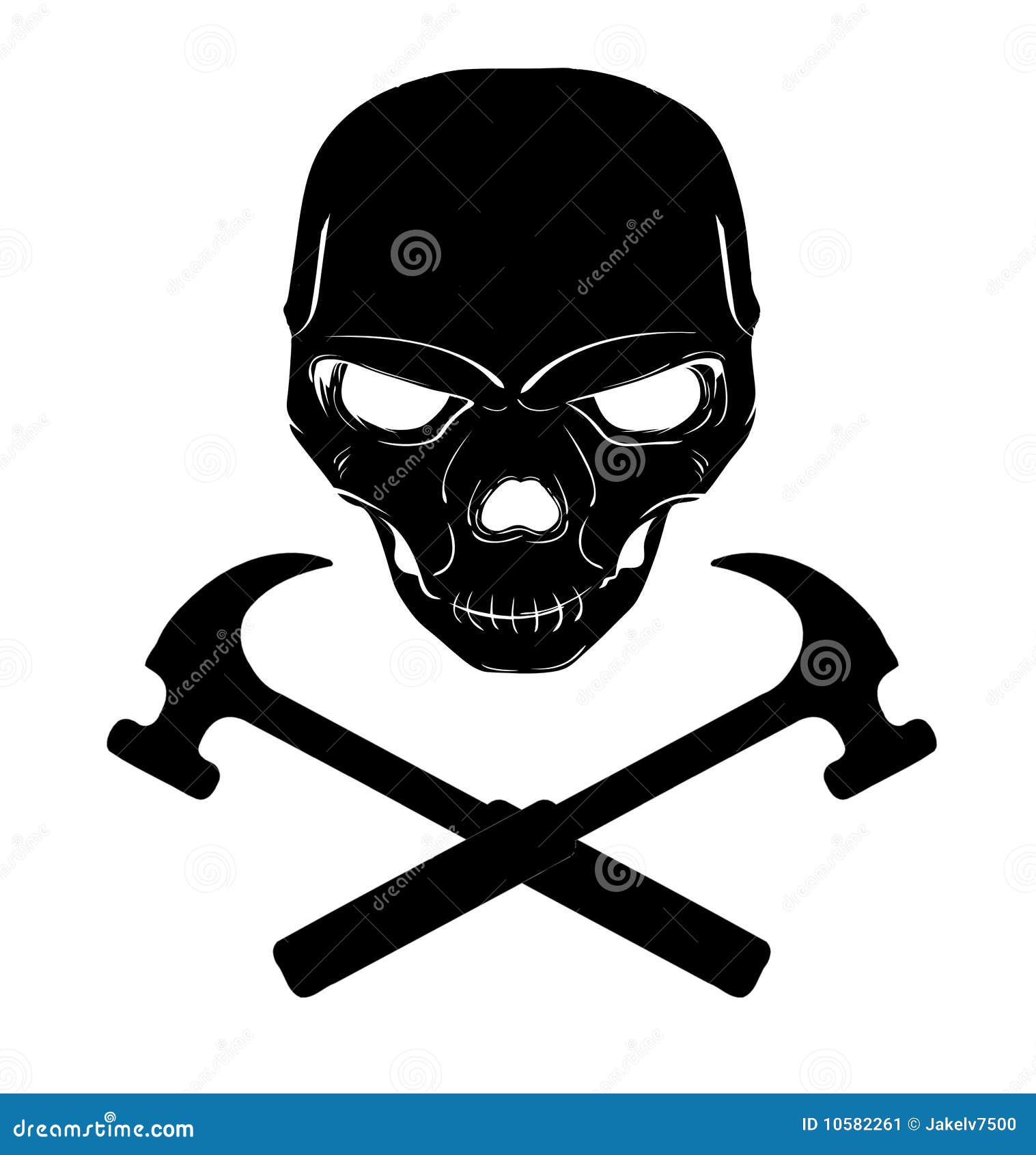 Skull And Cross Hammers Stock Image Image 10582261