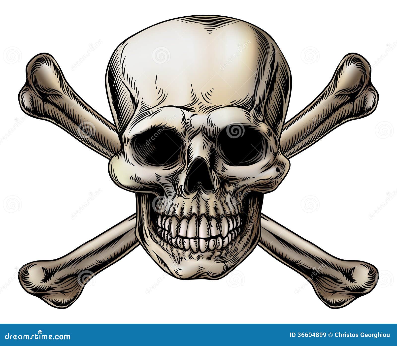 Skull and Crossbones Icon stock vector. Illustration of human - 36604899