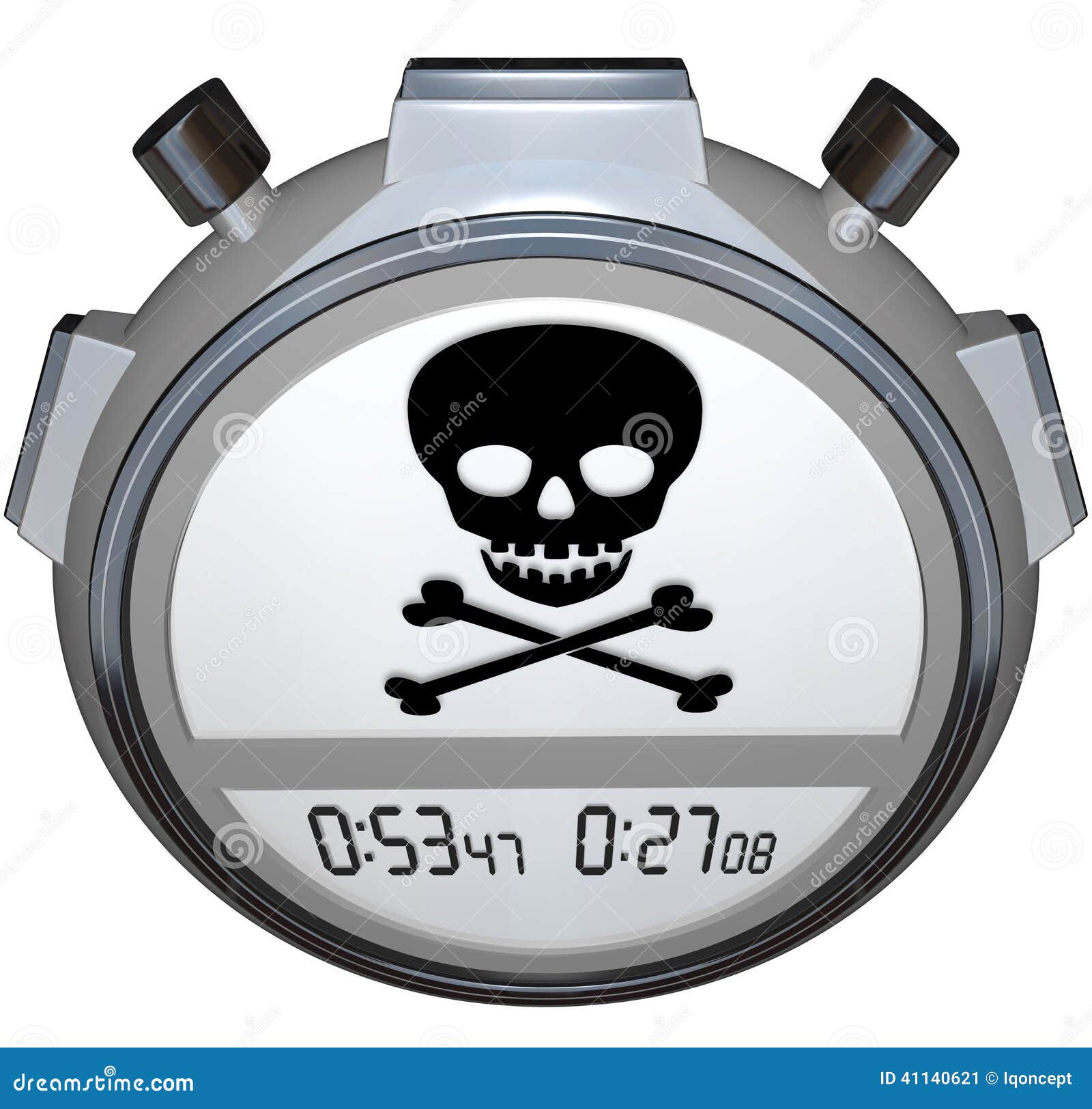 Crossbones Stopwatch Timer Death Clock Stock - Illustration of crossbones, remain: 41140621