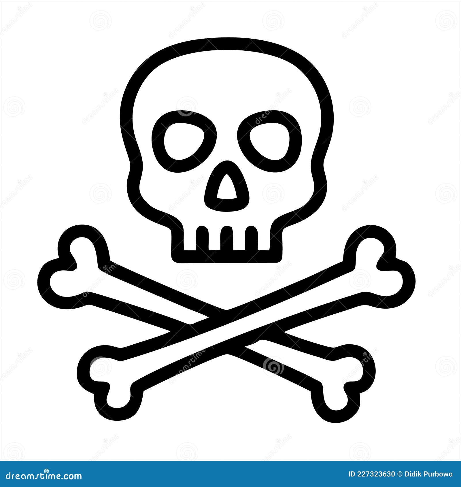 Novia Mezquita volverse loco Skull and Crossbones. a Symbol of Danger, Death, and Viruses Stock Vector -  Illustration of fear, isolated: 227323630