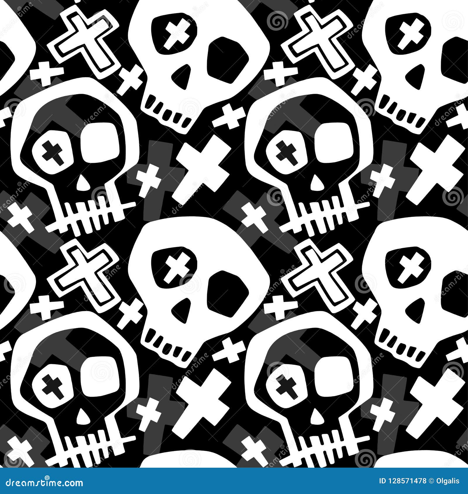 Skull Funky Boys and Girls Apparel Modern Print. Stock Illustration -  Illustration of head, label: 128571478