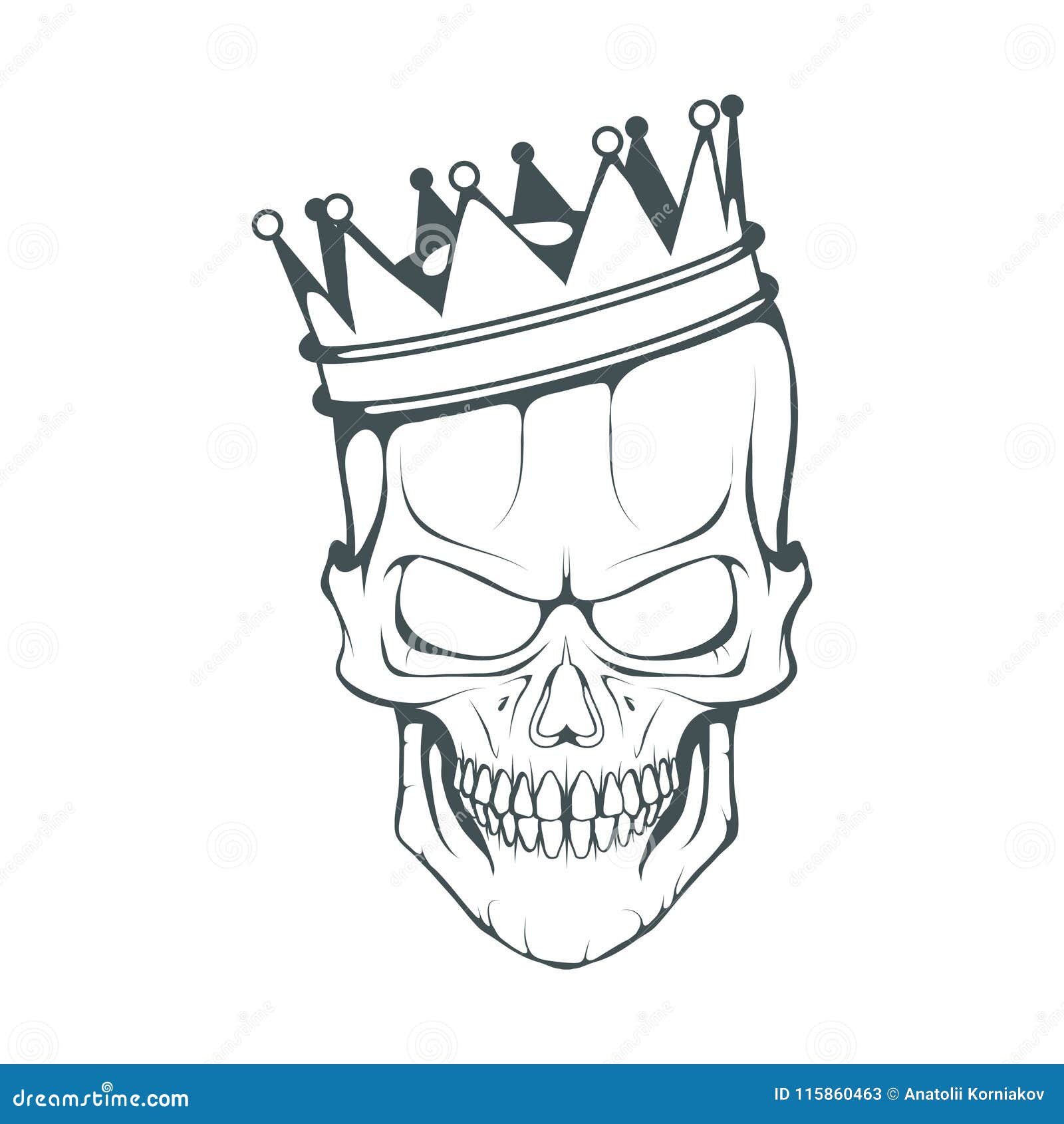 Skull Illustration. Evil Skull on White Background Stock Vector -  Illustration of ghost, design: 115860463