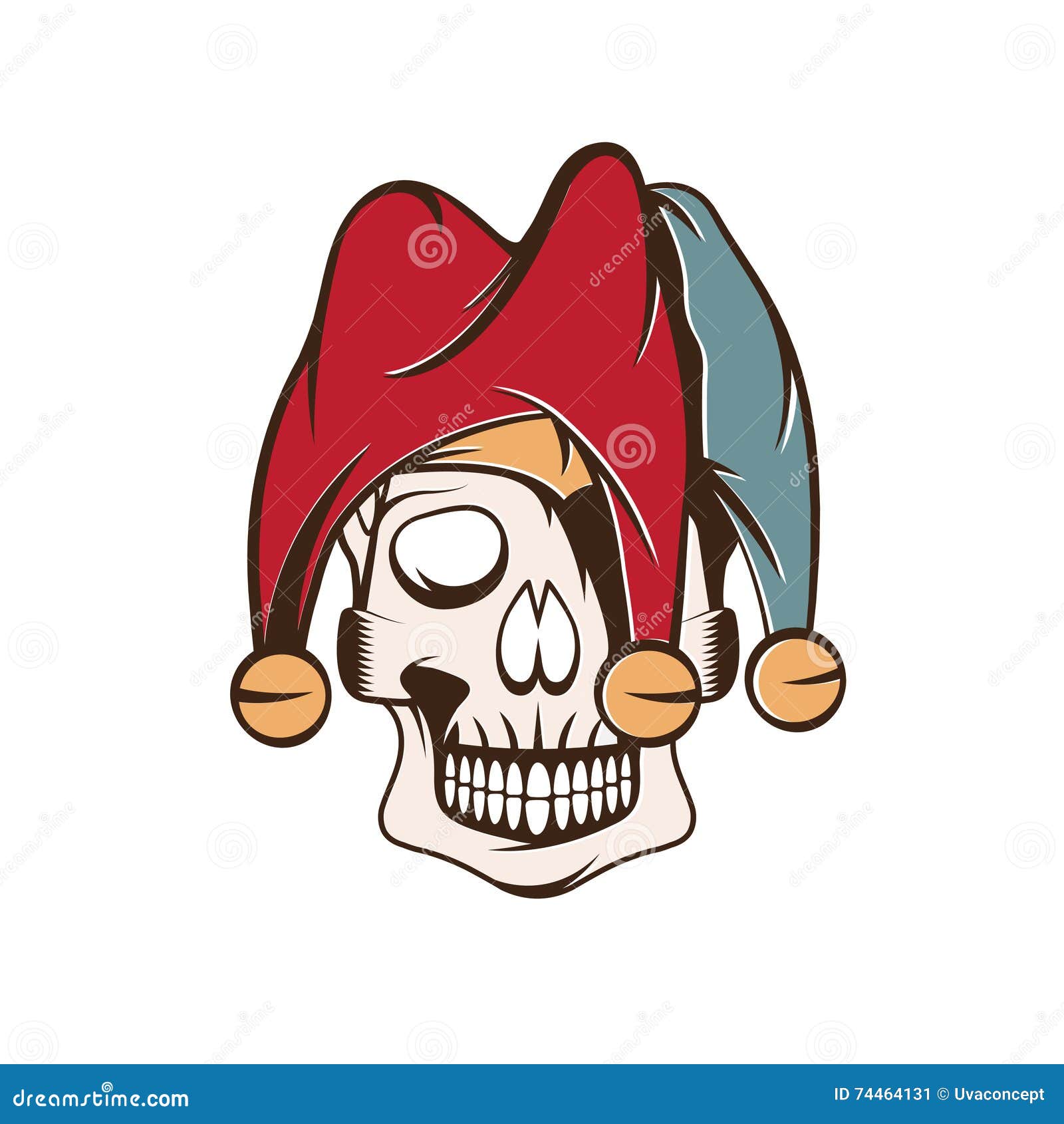 Skull in Jester Cap Vector Design Stock Vector - Illustration of band ...