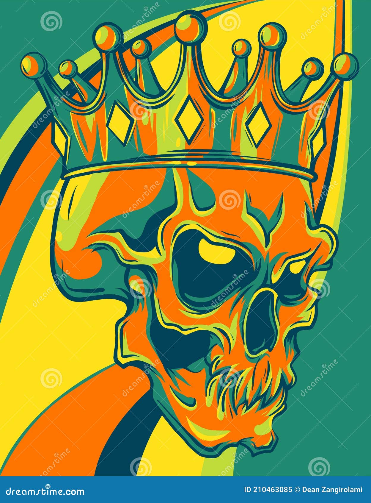 Skull King Crown Design Element Vector Illustration Stock Vector