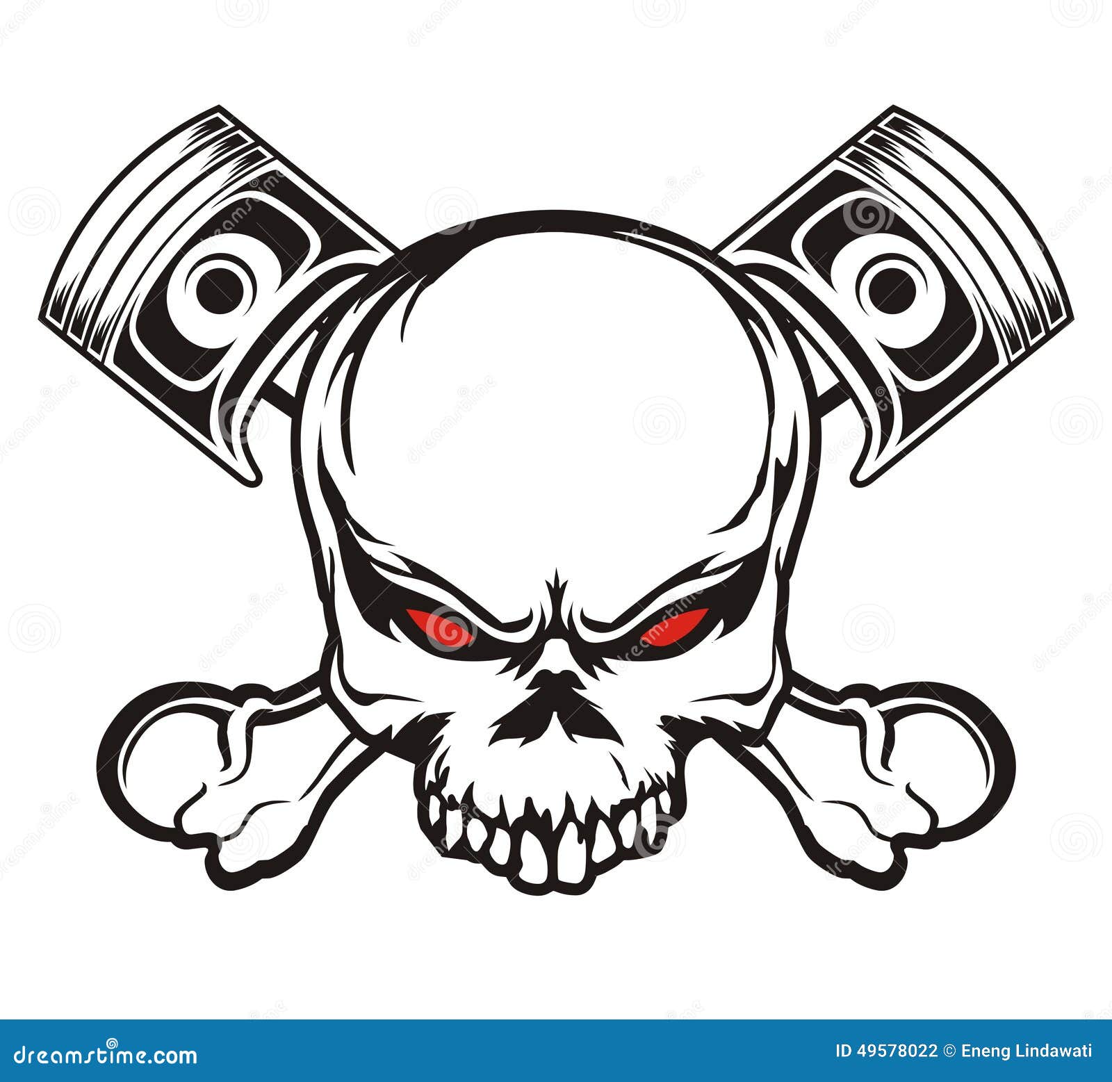 Premium Vector  Skull wearing helmet and head pistons with old school  tattoo style