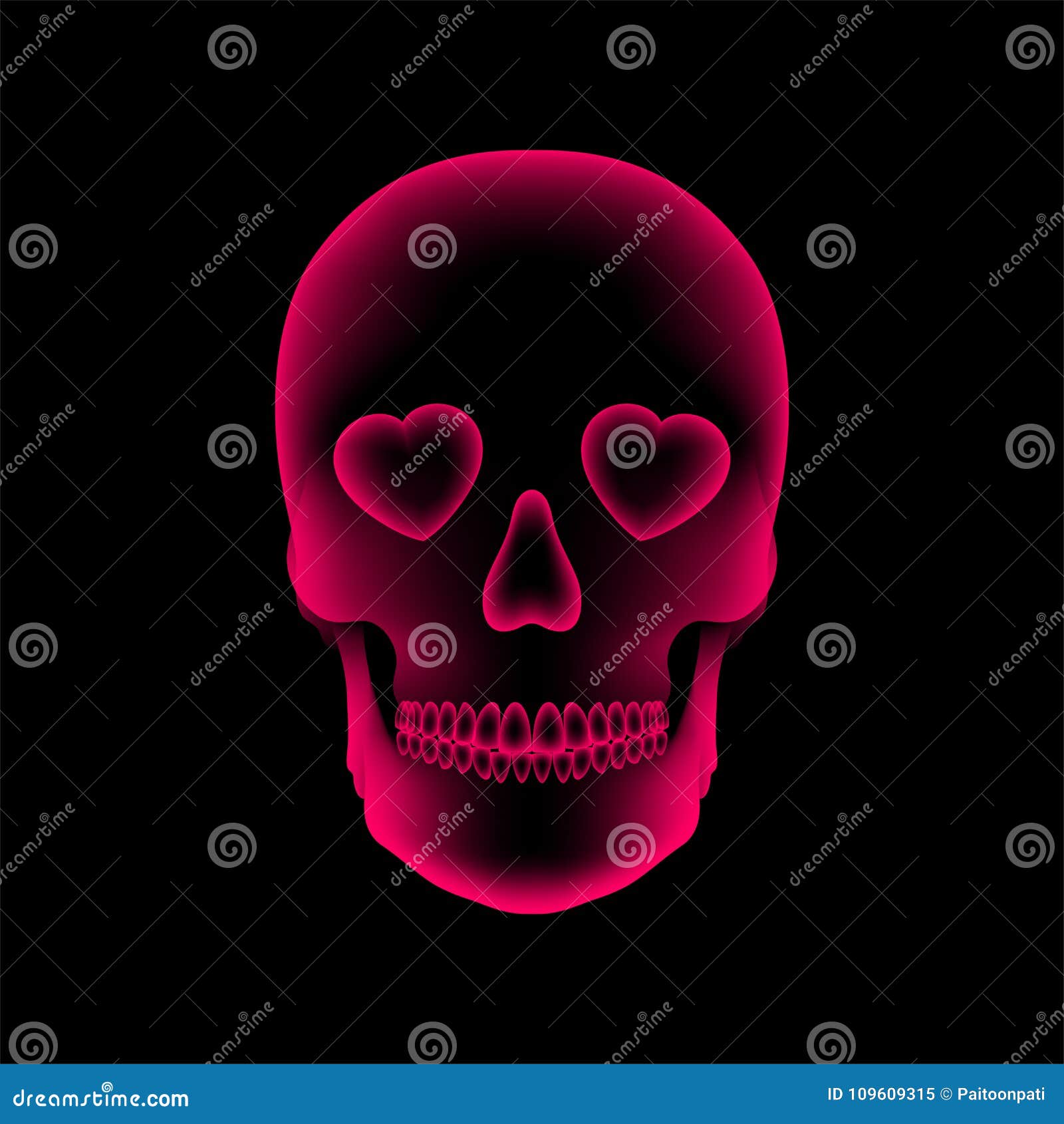 Download Skull X-ray With Heart Eye Symbol, Love Concept Design ...