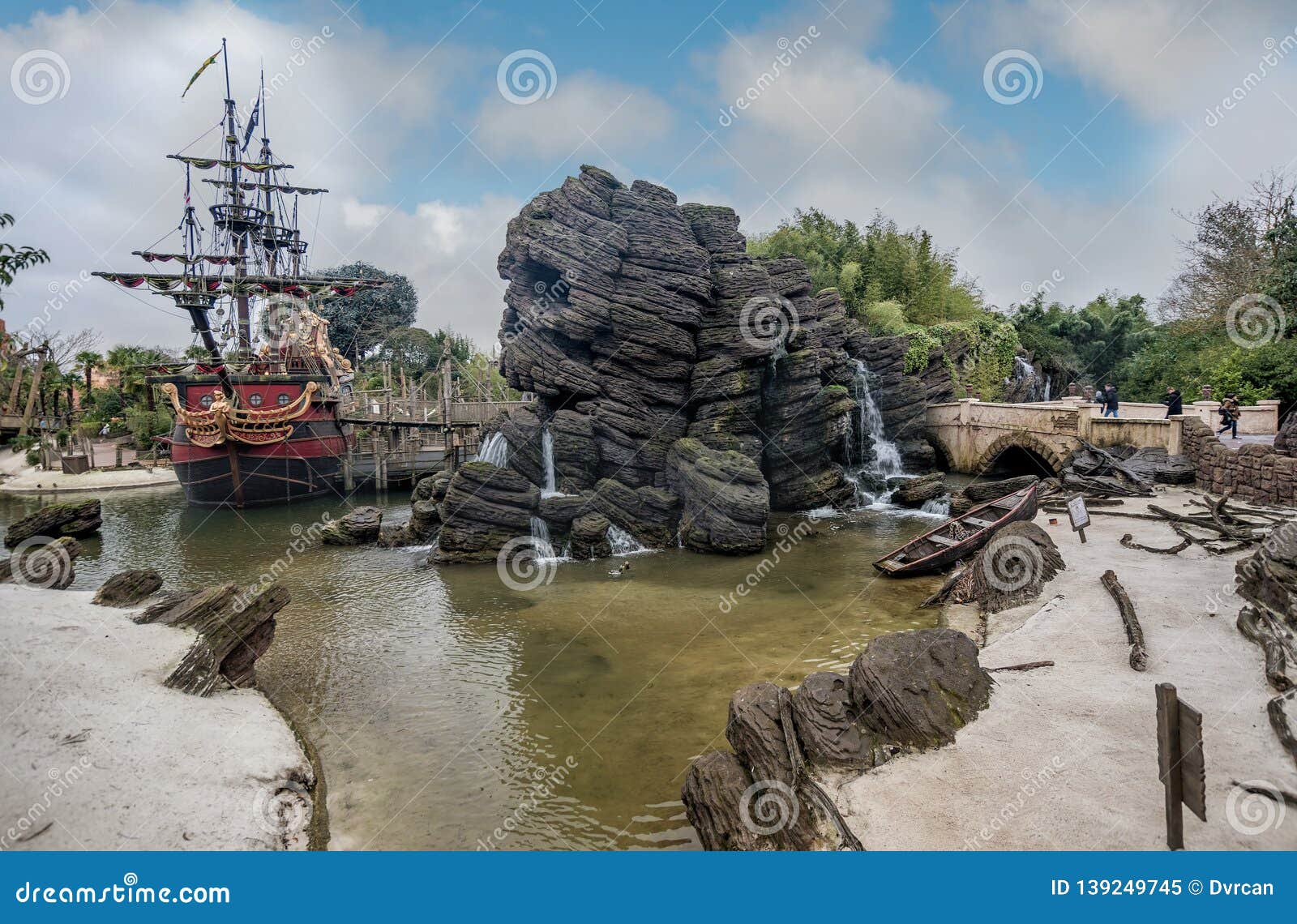 Skull Rock is the Decoration Pirates of the Caribbean Attraction