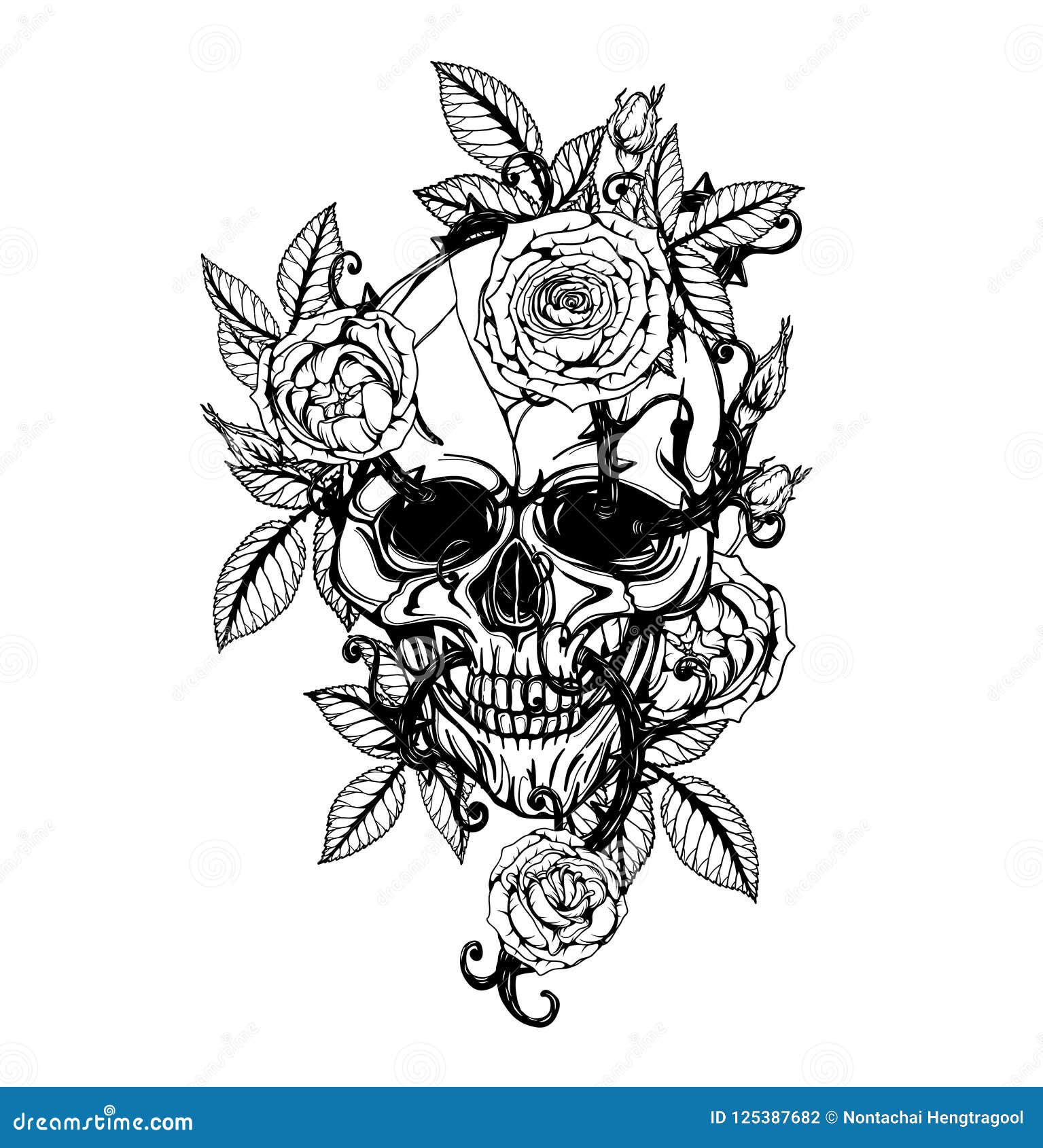 Share more than 77 rose and skull tattoo best  thtantai2