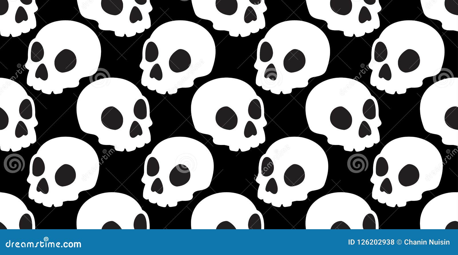 Skull Seamless Pattern Halloween Bone Ghost Head Wallpaper Tile
