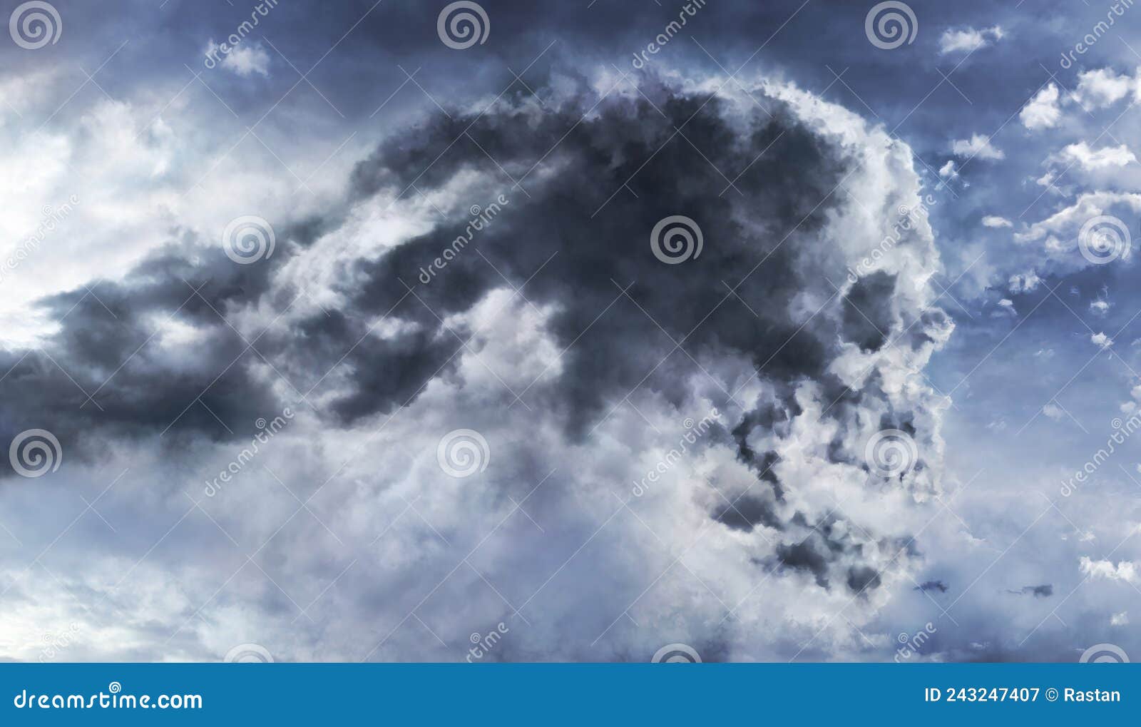 Skull shaped cloud stock illustration. Illustration of ominous 243247407