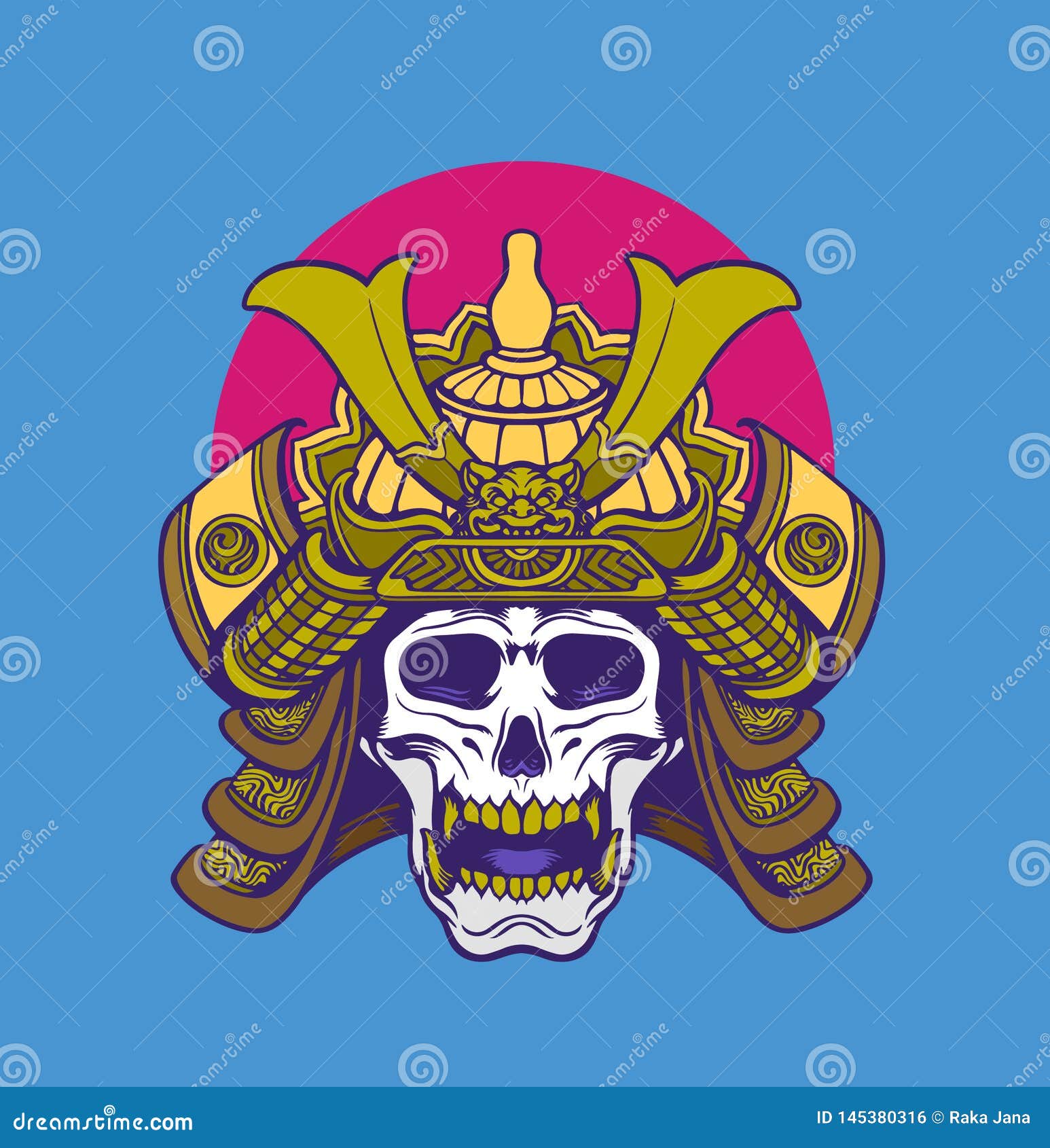 Skull Shogun Samurai Japan stock illustration. Illustration of skull