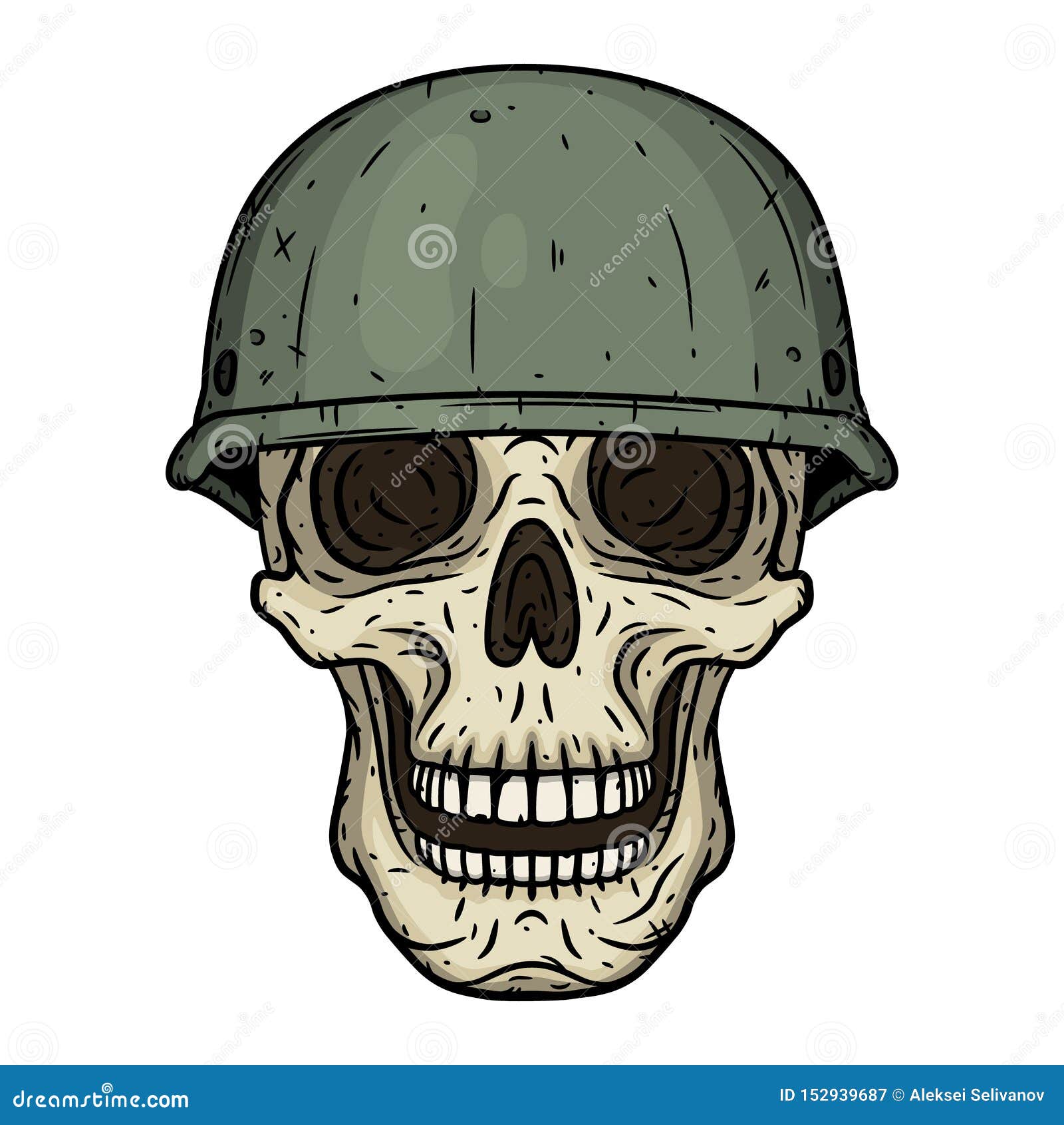 army skull drawing