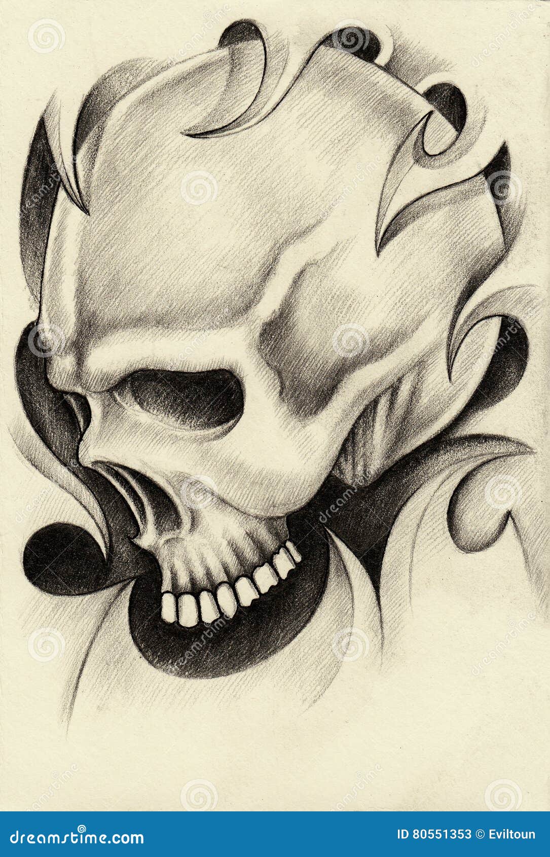 Art Surreal Skull Tattoohand Pencil Drawing Stock Illustration 643625122   Shutterstock