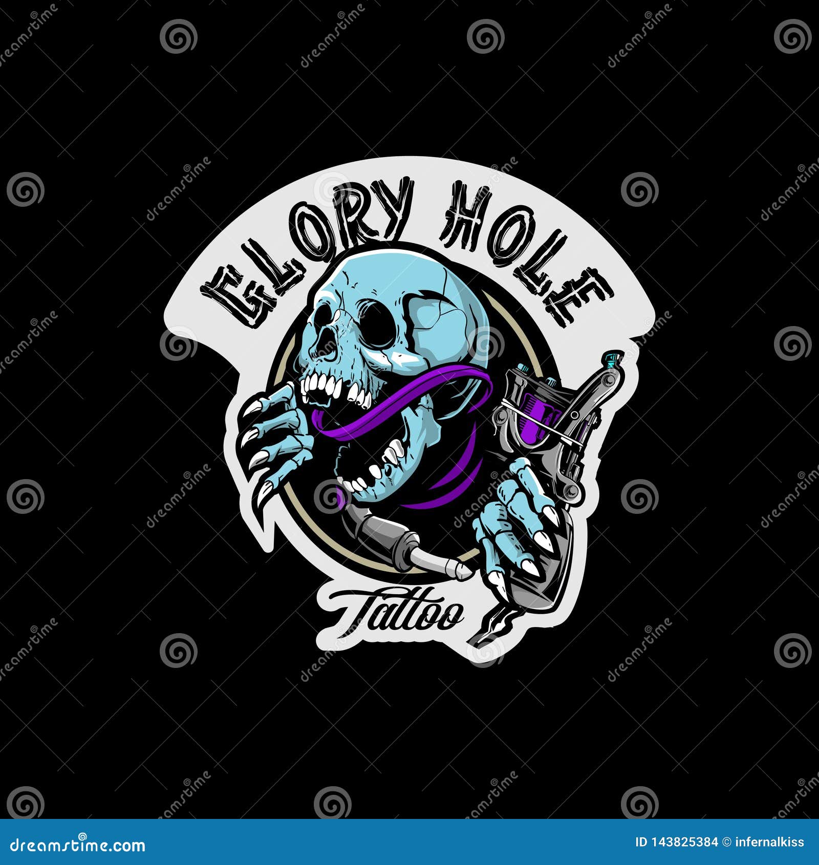 Pirate skull tattoo logo design vector free download
