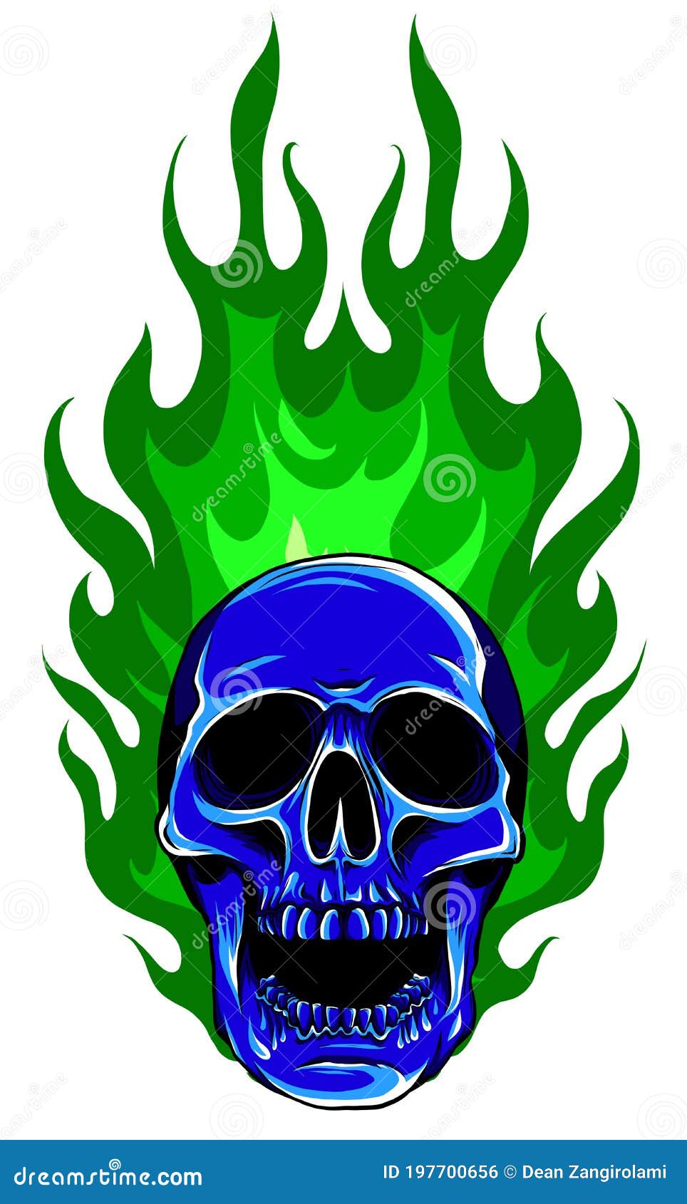 Graphic Skull Vector Image Template with Flames Stock Vector Graphic Skull Vector Image Template with Flames Stock Vector