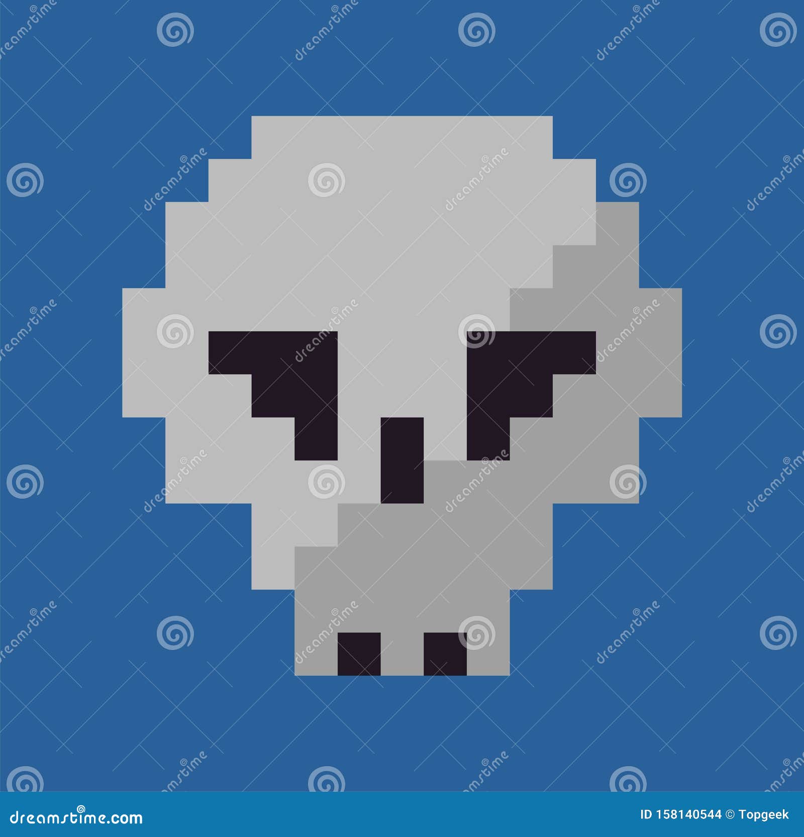 Pixel skull and bones Royalty Free Vector Image