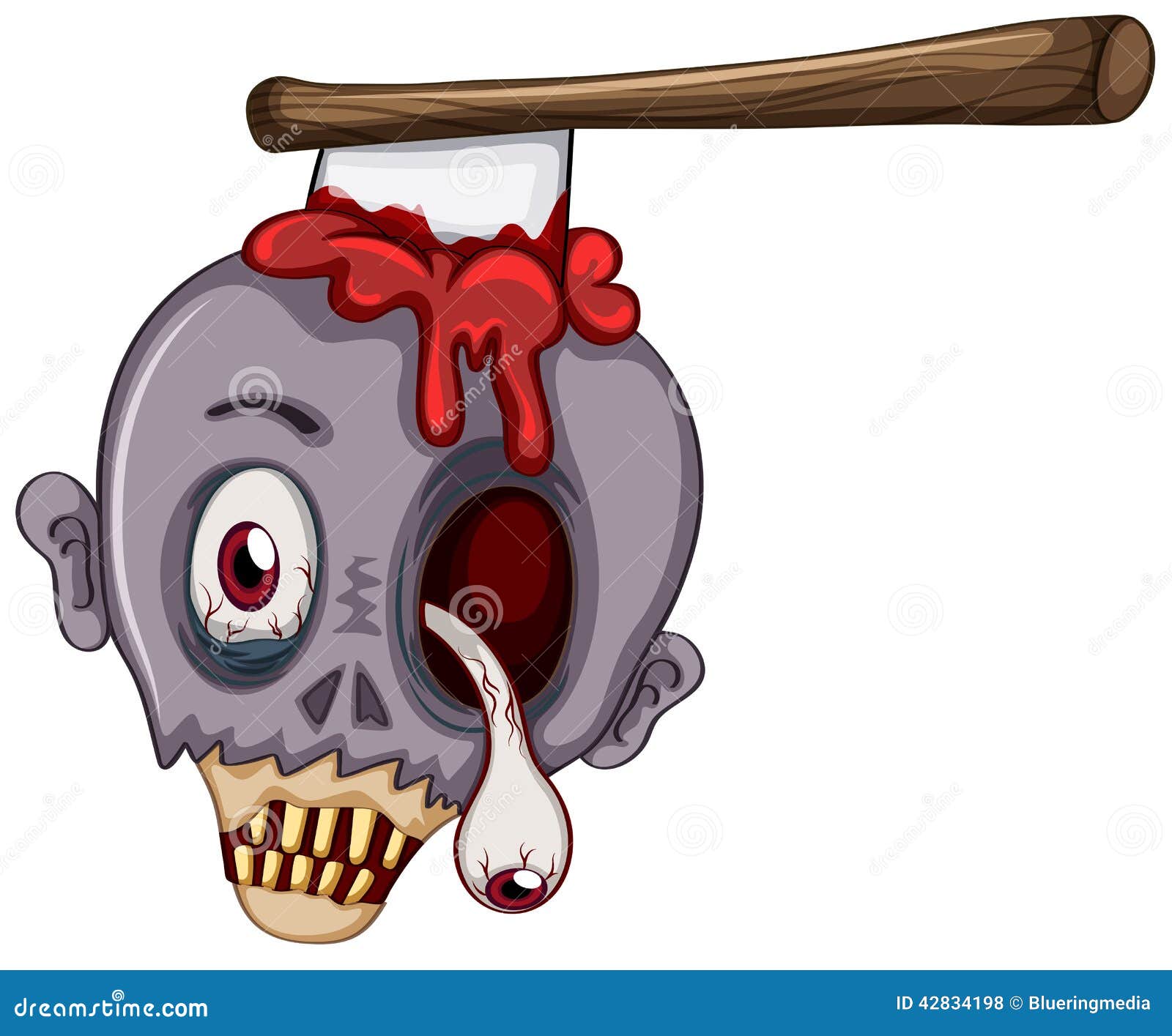 A skull of a zombie stock vector. Illustration of horned - 42834198