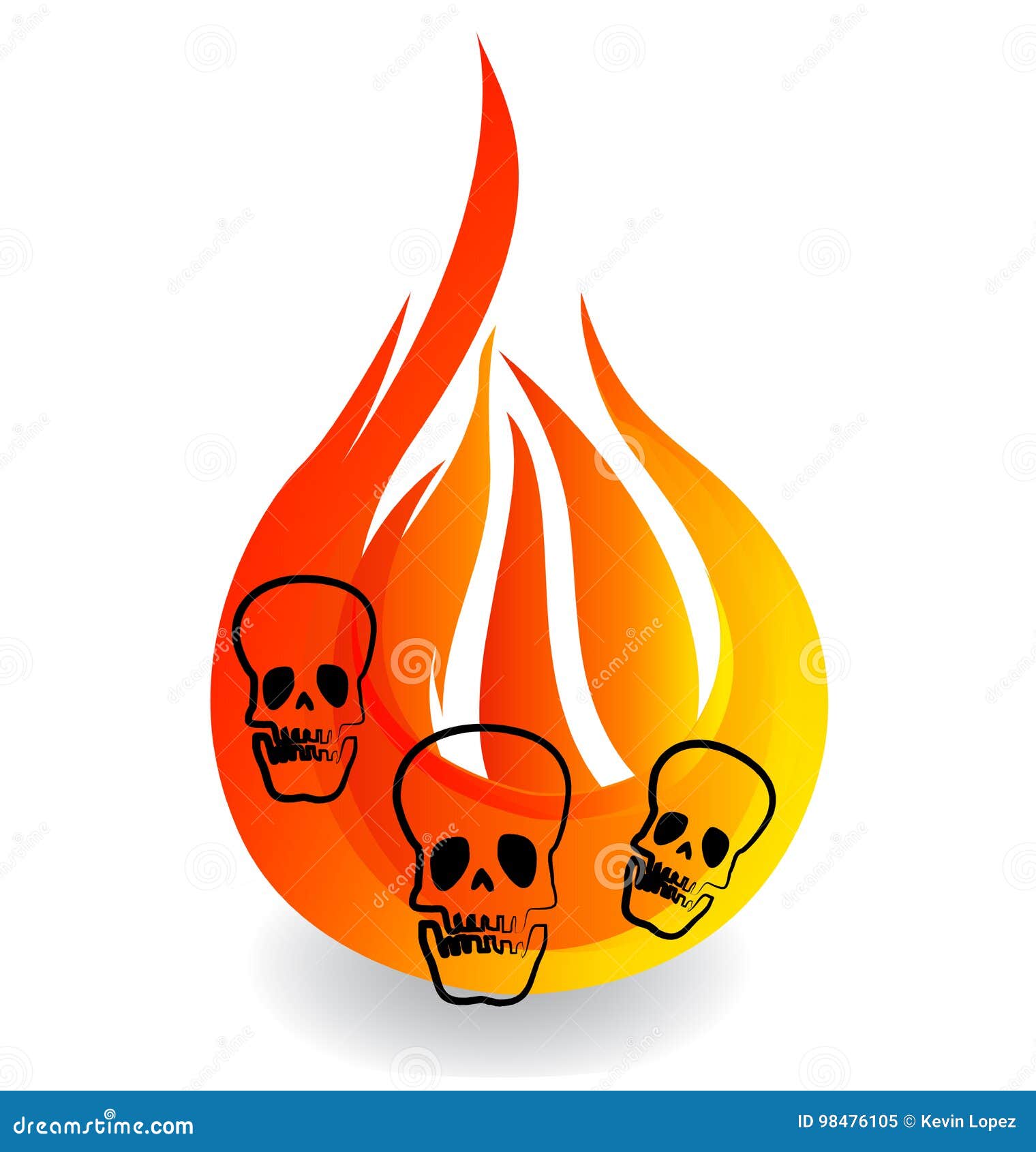 Skulls On Fire Flame Icon Logo Stock Vector - Illustration ...