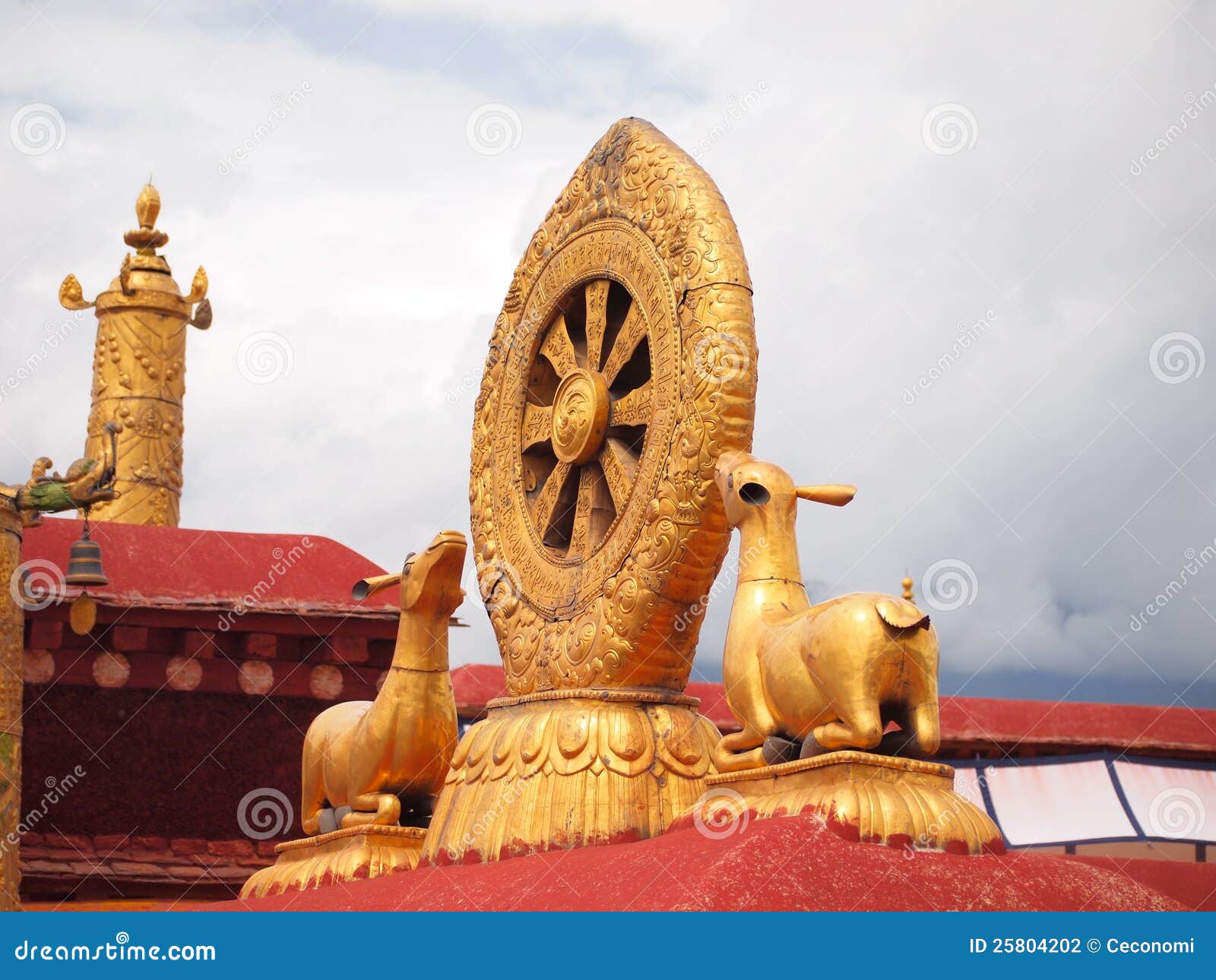 Skulptur i den Potala slotten av Tibet